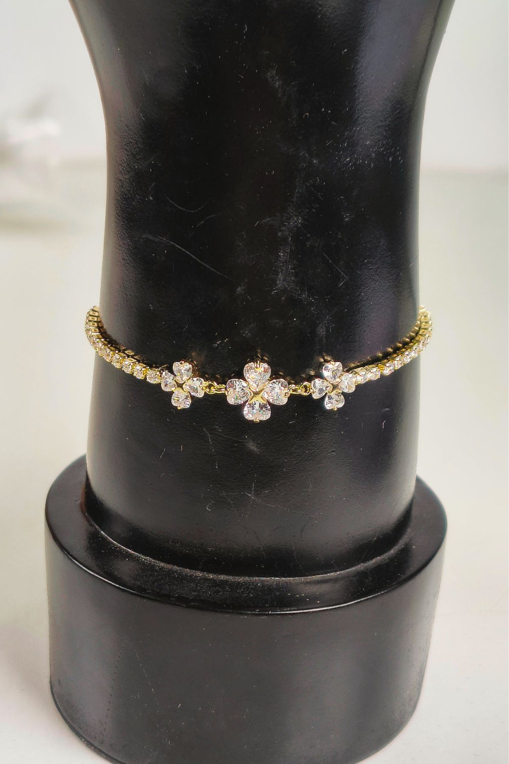 Gold-Plated Floral Design Bracelet