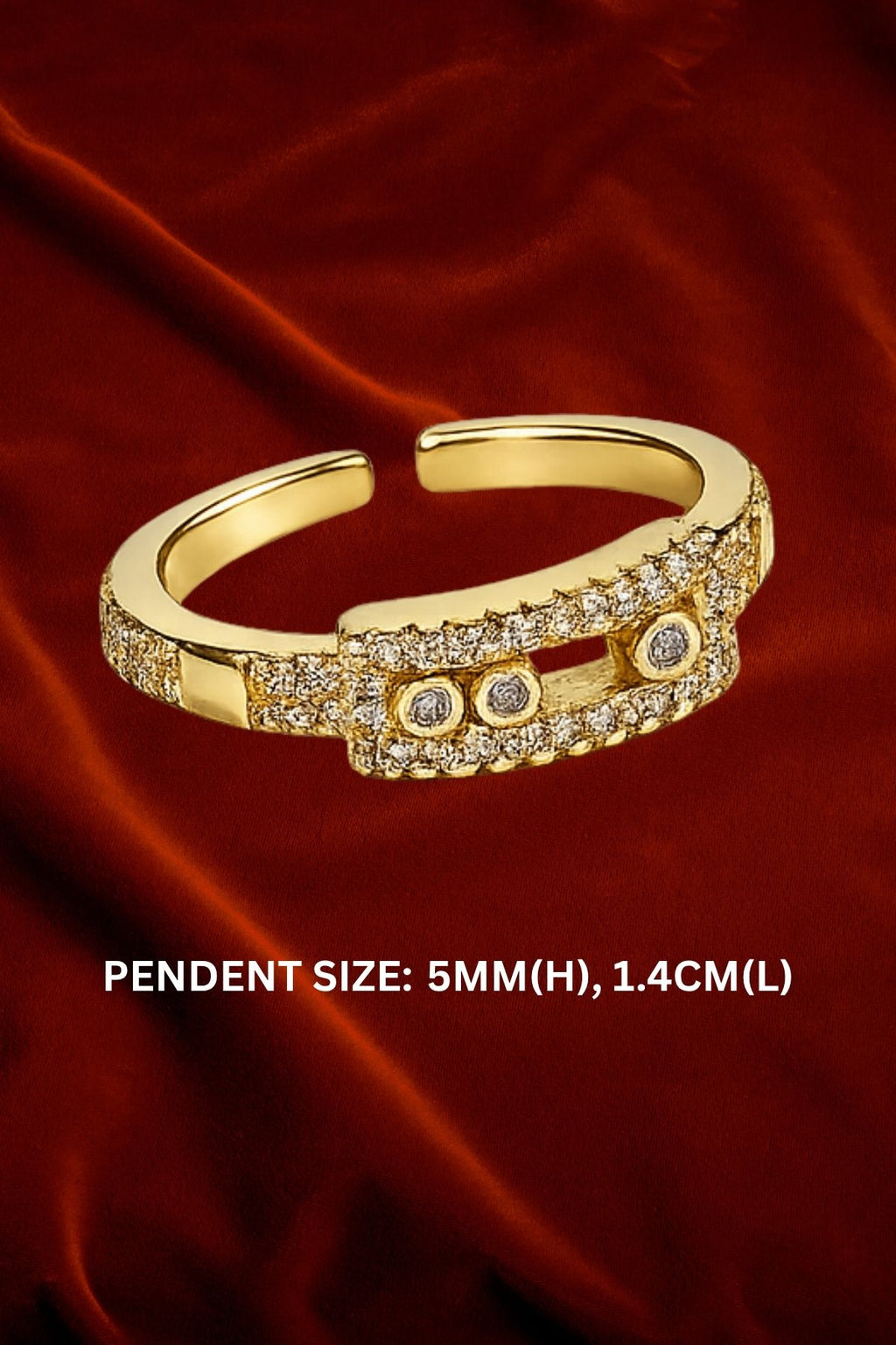 Clear Stone Accent Golden Ring