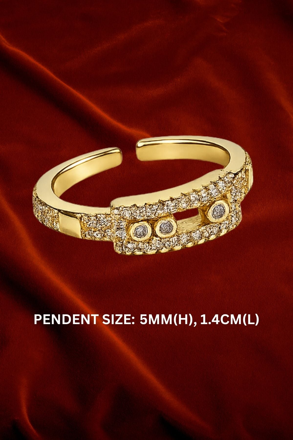 Clear Stone Accent Golden Ring