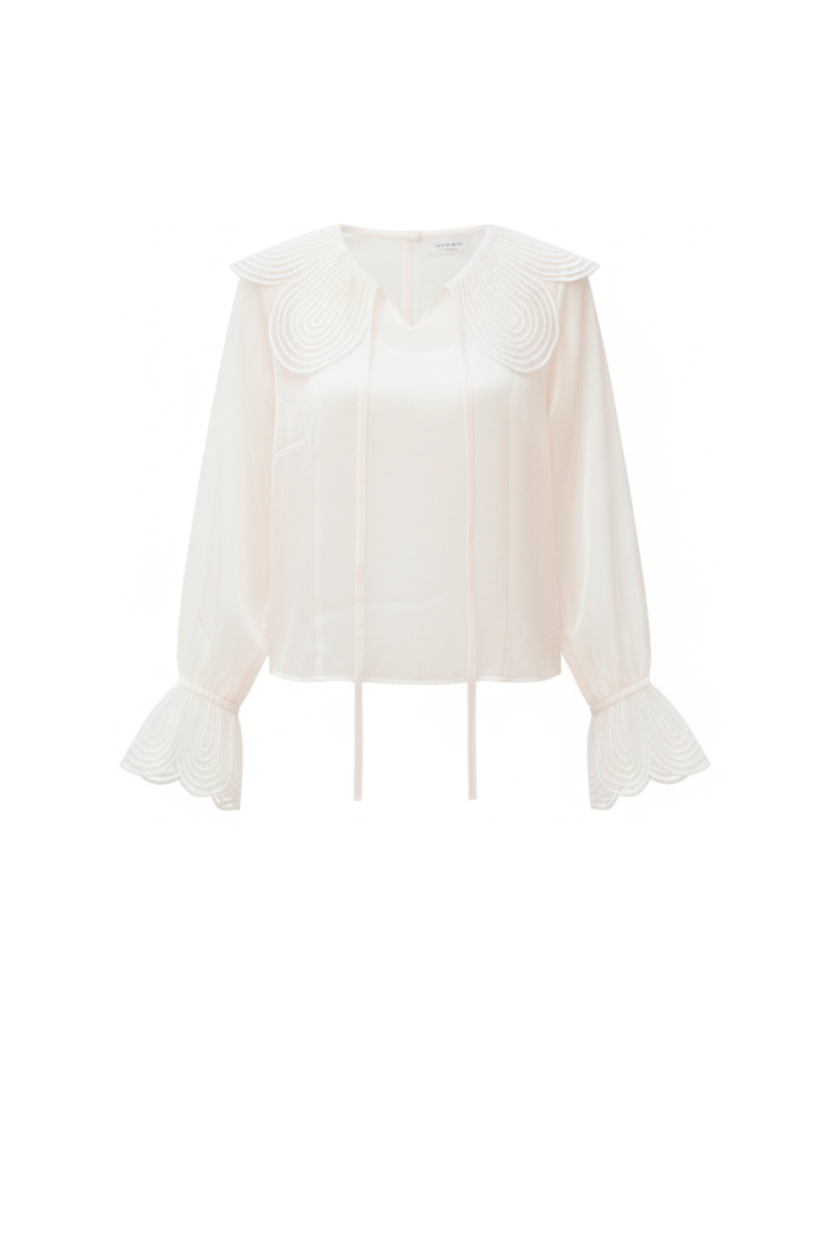 White Tie-Up Neck Elegant Office Wear Top for Women