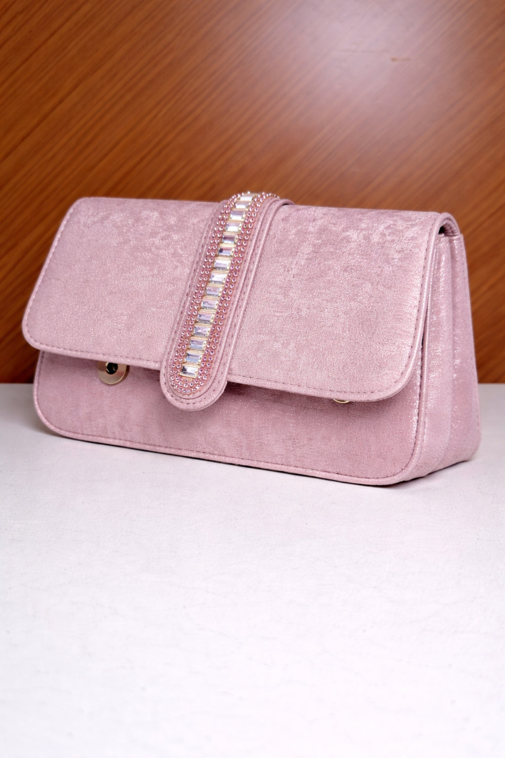 Designer Blush Pink Wedding & Party Clutch Bag
