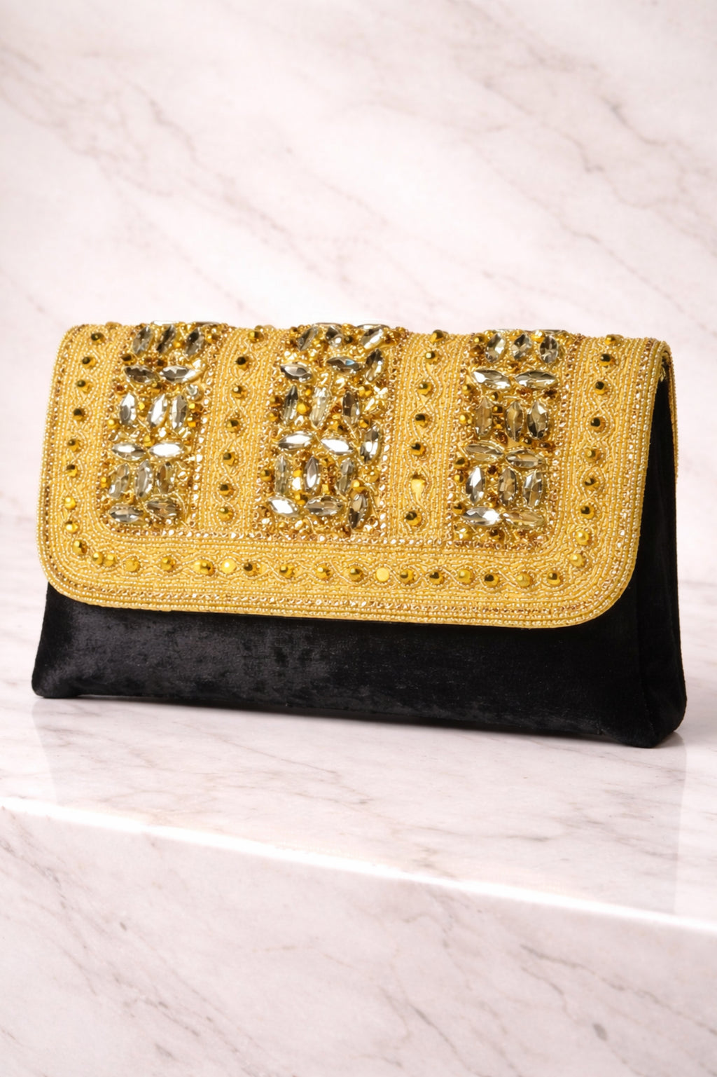 Royal Gold Embellished Evening Clutch