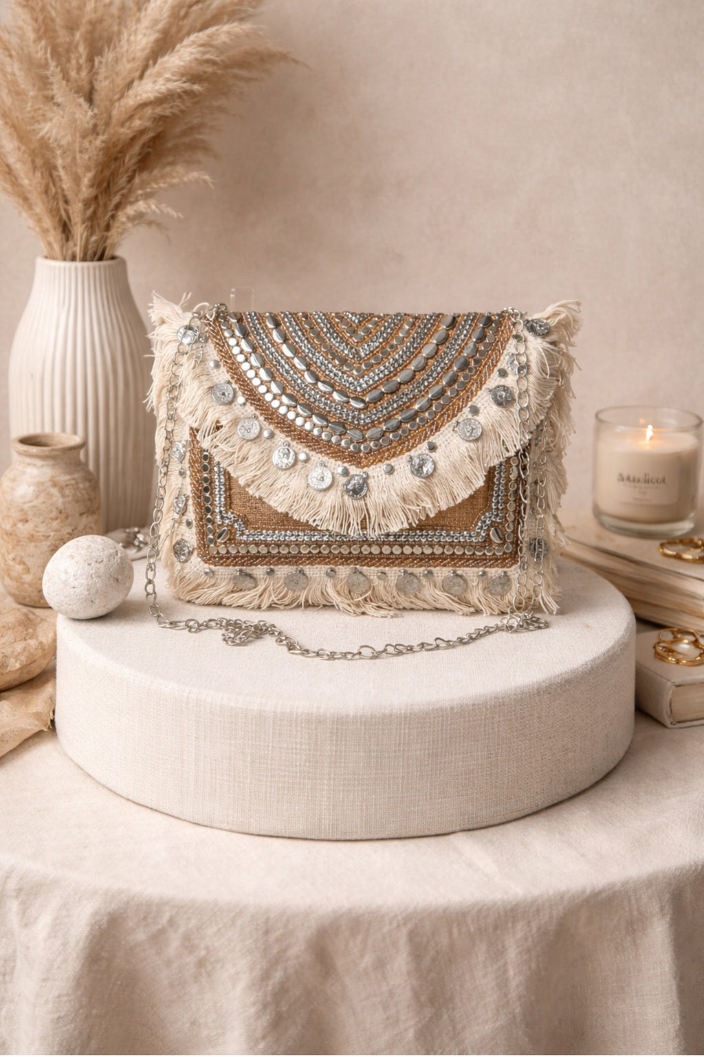 Bohemian Fringe & Coin Embellished Bag