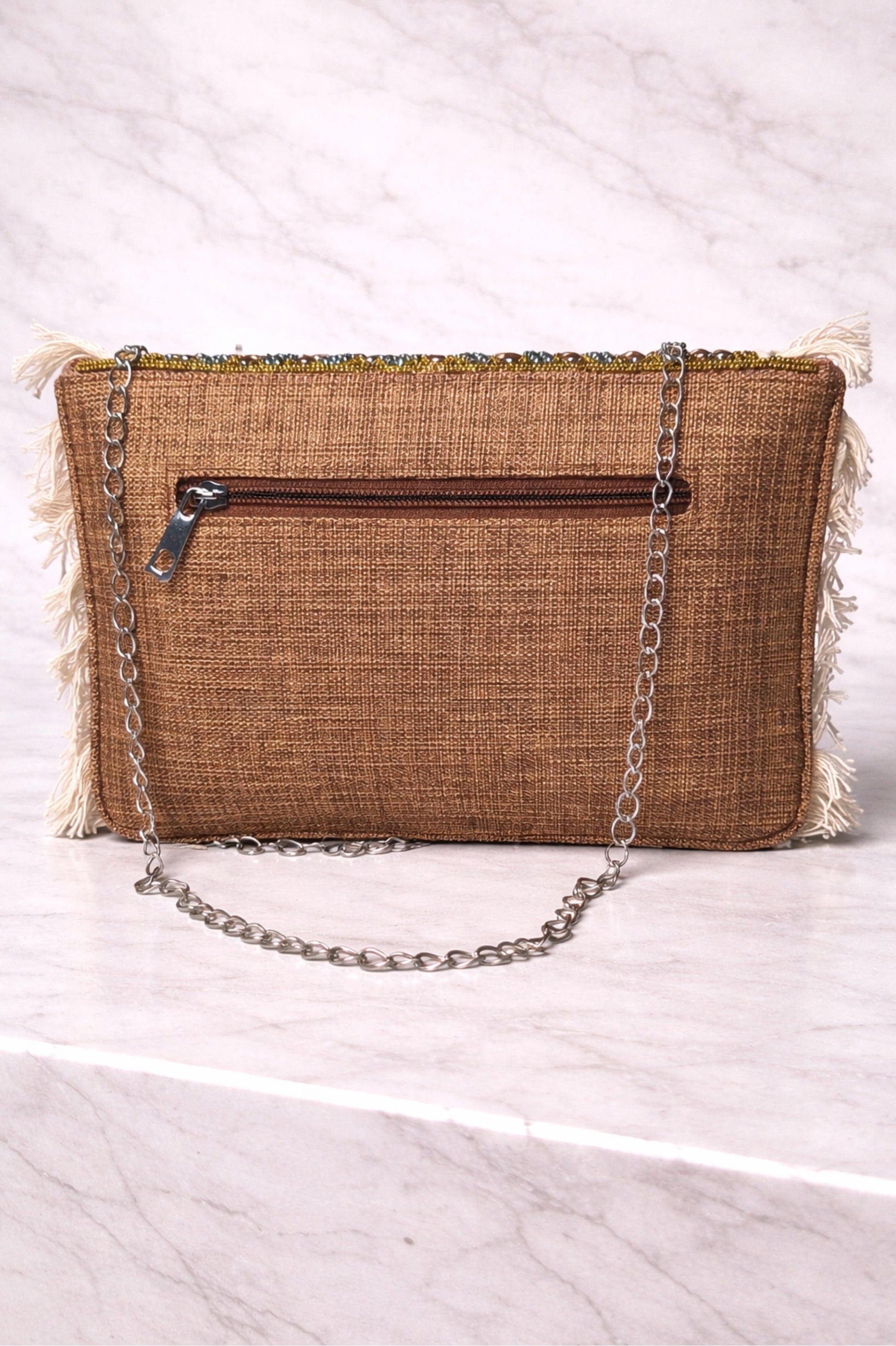 Tribal Mirror Work Tassel Crossbody Bag