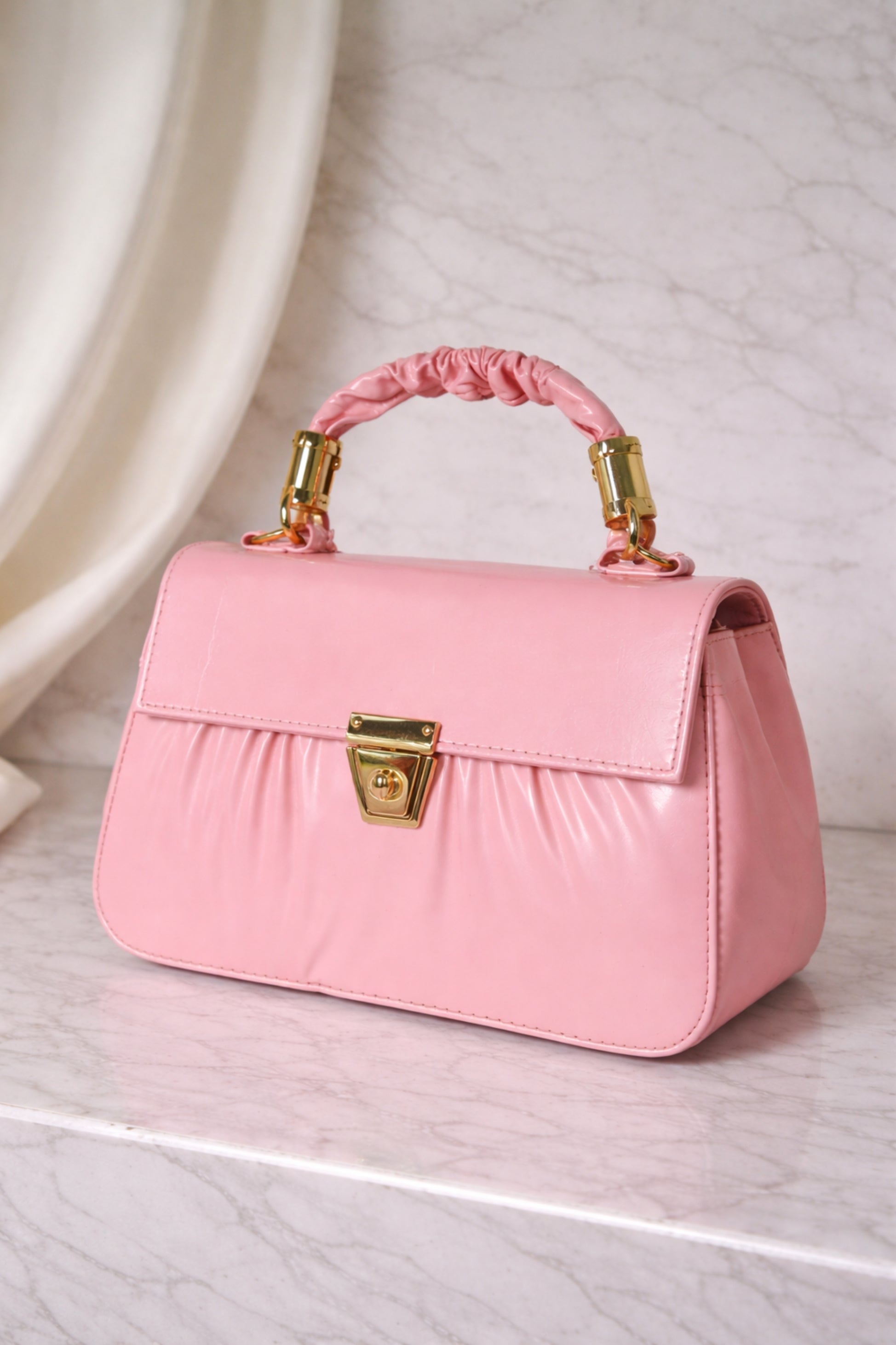 Luxury Pink Top Handle Shoulder Bag
