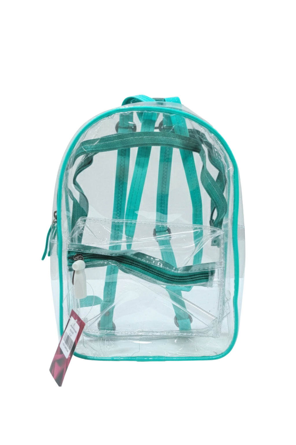 Transparent Mint Green Backpack with Zip Closure