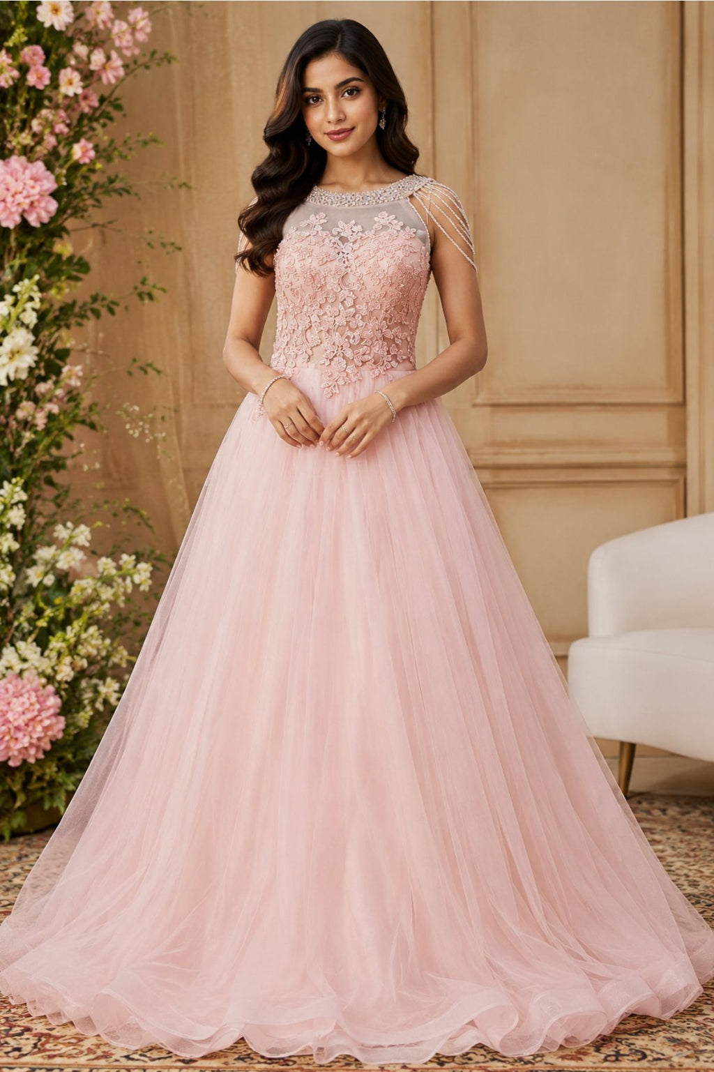 Sequins Embroidered Bridal Gown