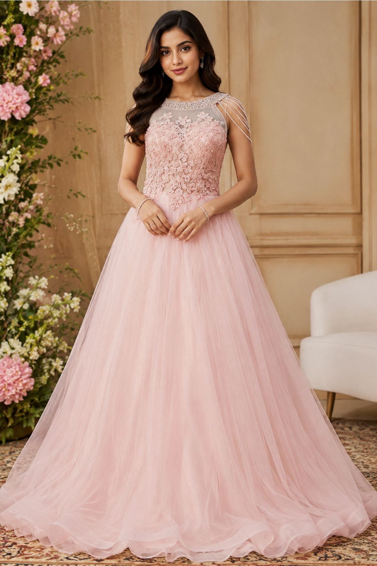 Sequins Embroidered Bridal Gown