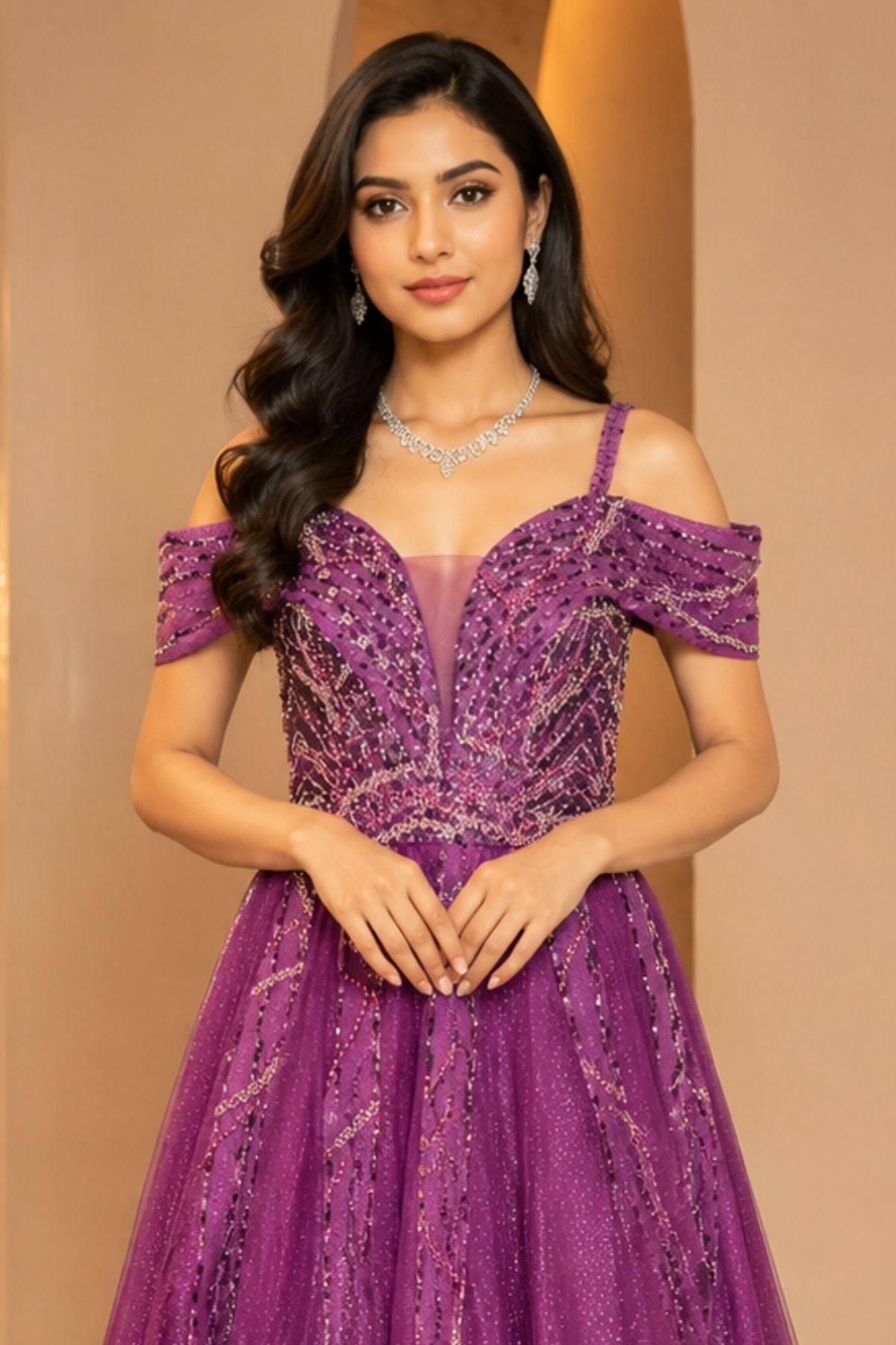 Sequins Embroidered Bridal Gown