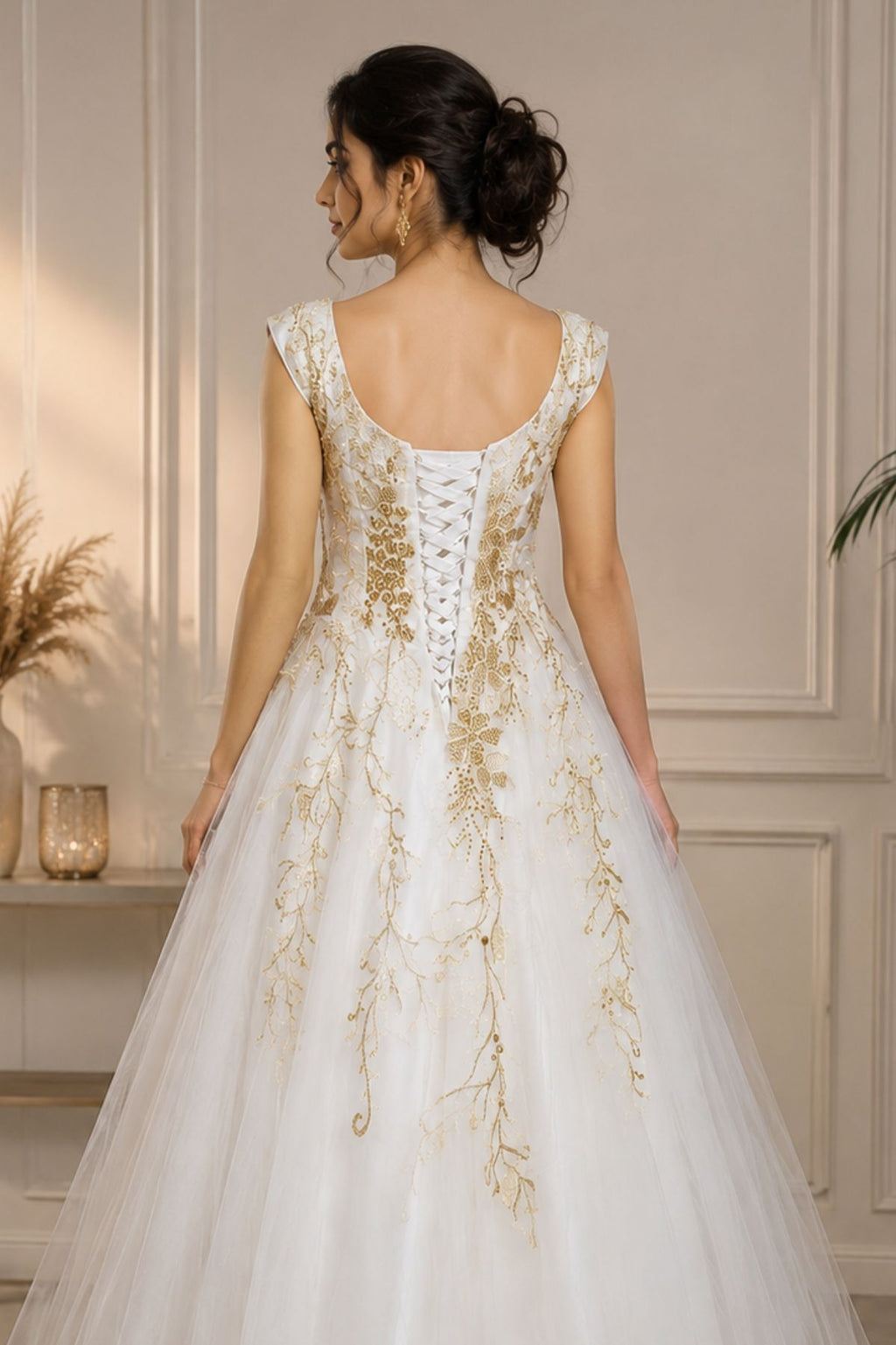 White Floral Bridal Gown