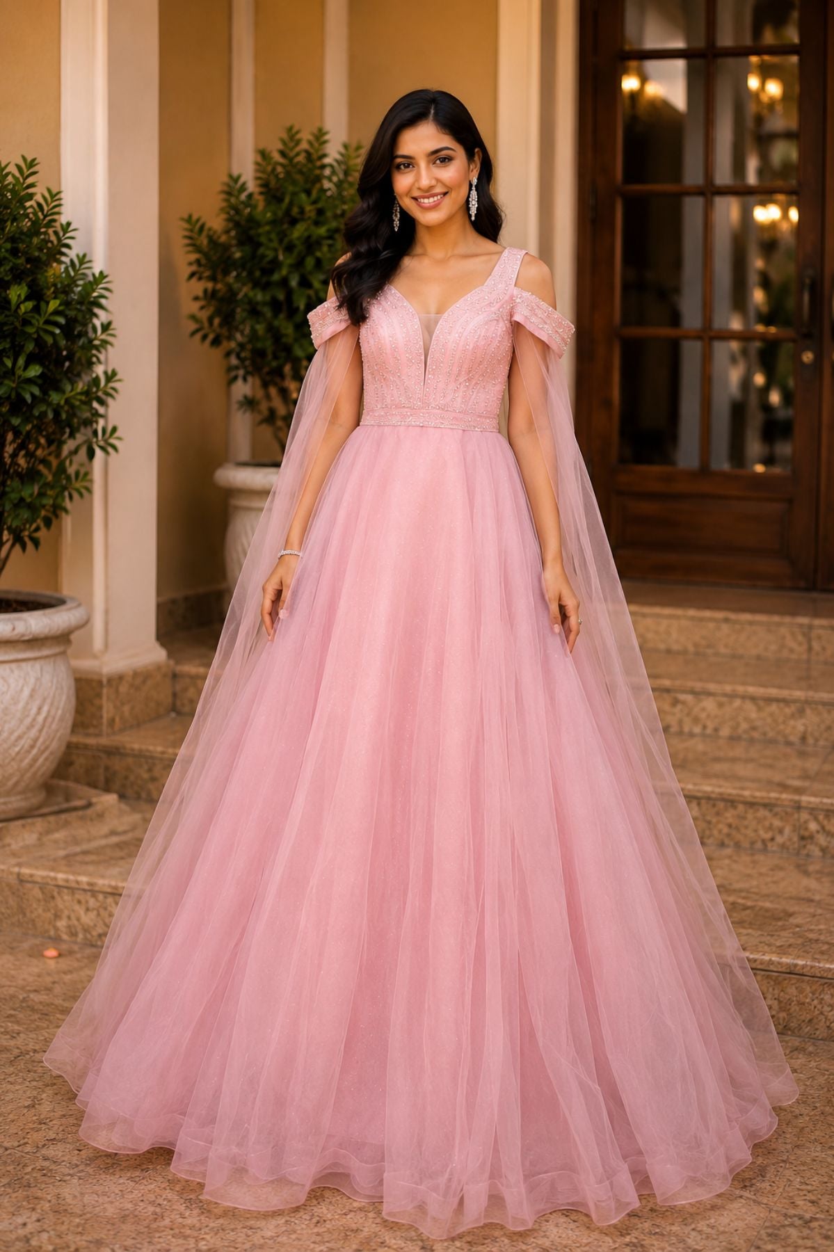 Sequins Embroidered Bridal Gown
