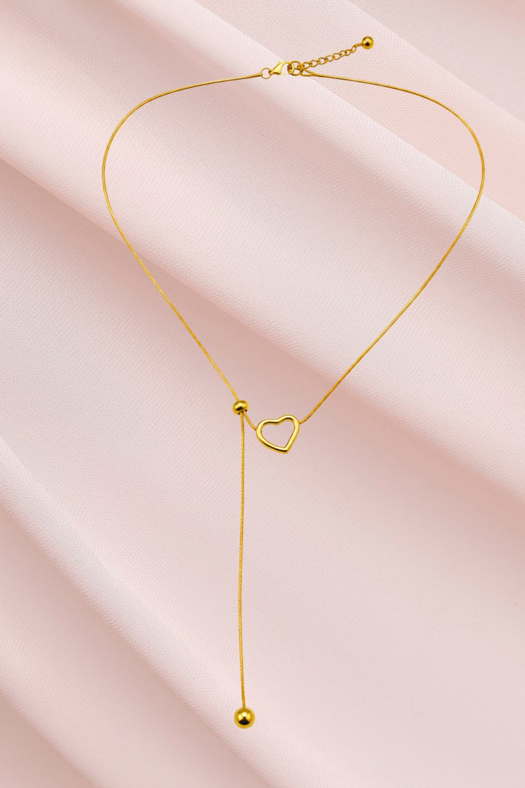 Heart Pendant with Adjustable Closure Chain