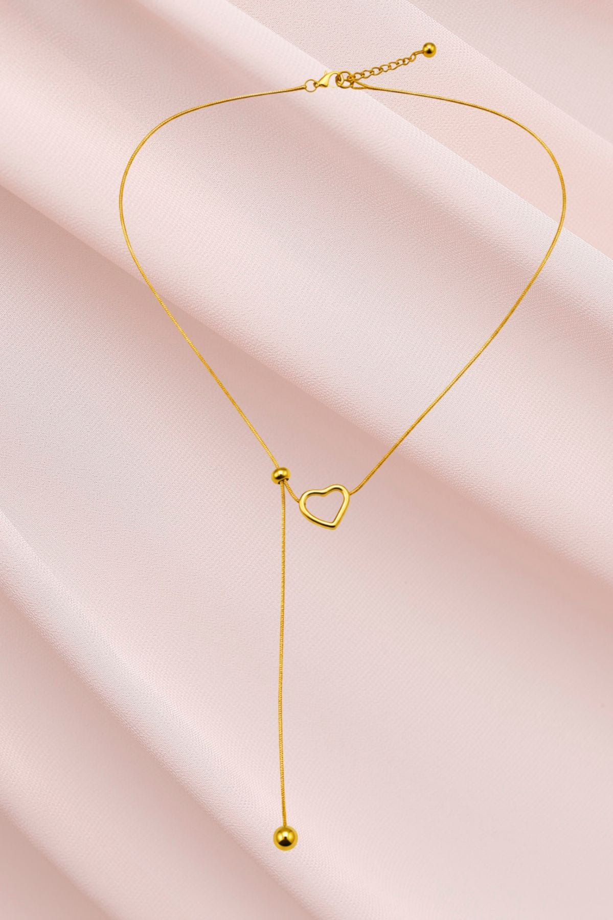 Heart Pendant with Adjustable Closure Chain