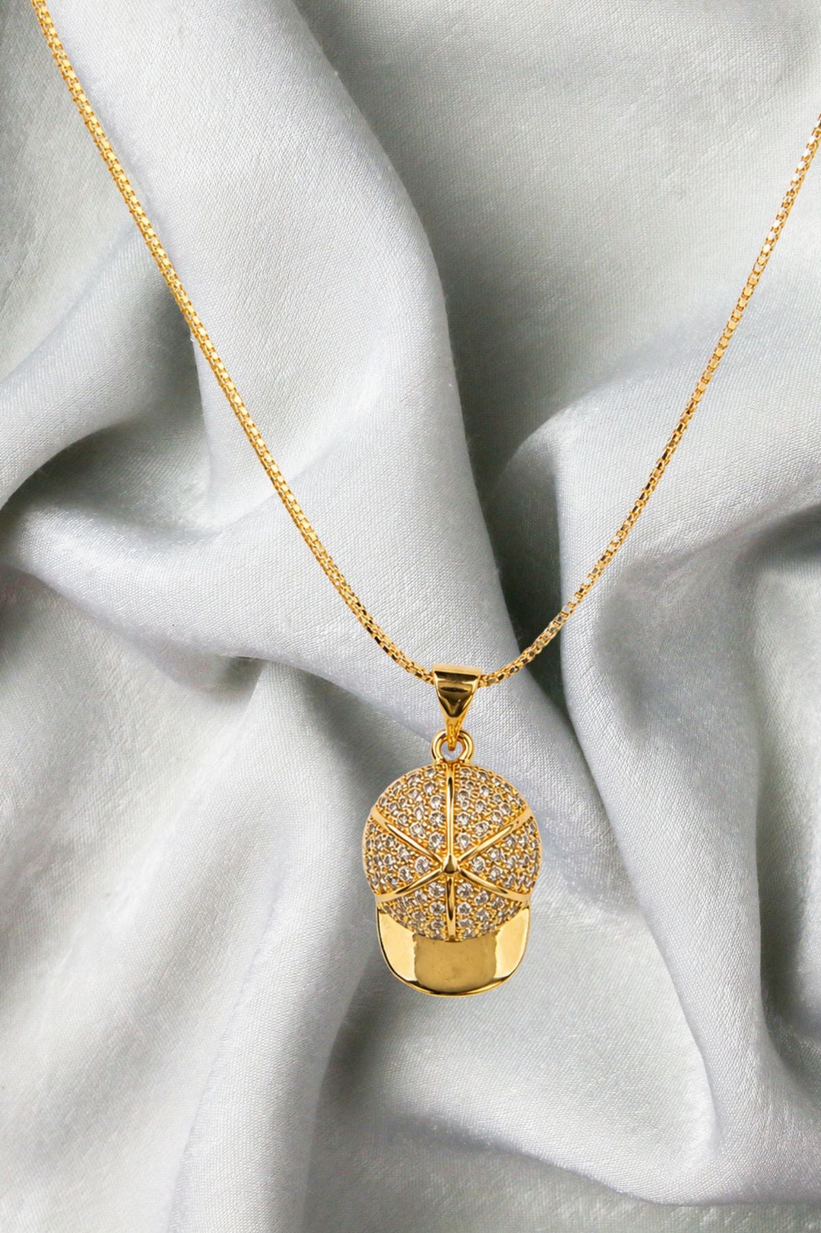 Gold Cap Charm Pendant Chain