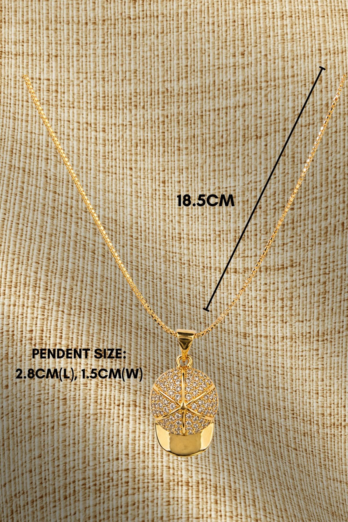 Gold Cap Charm Pendant Chain