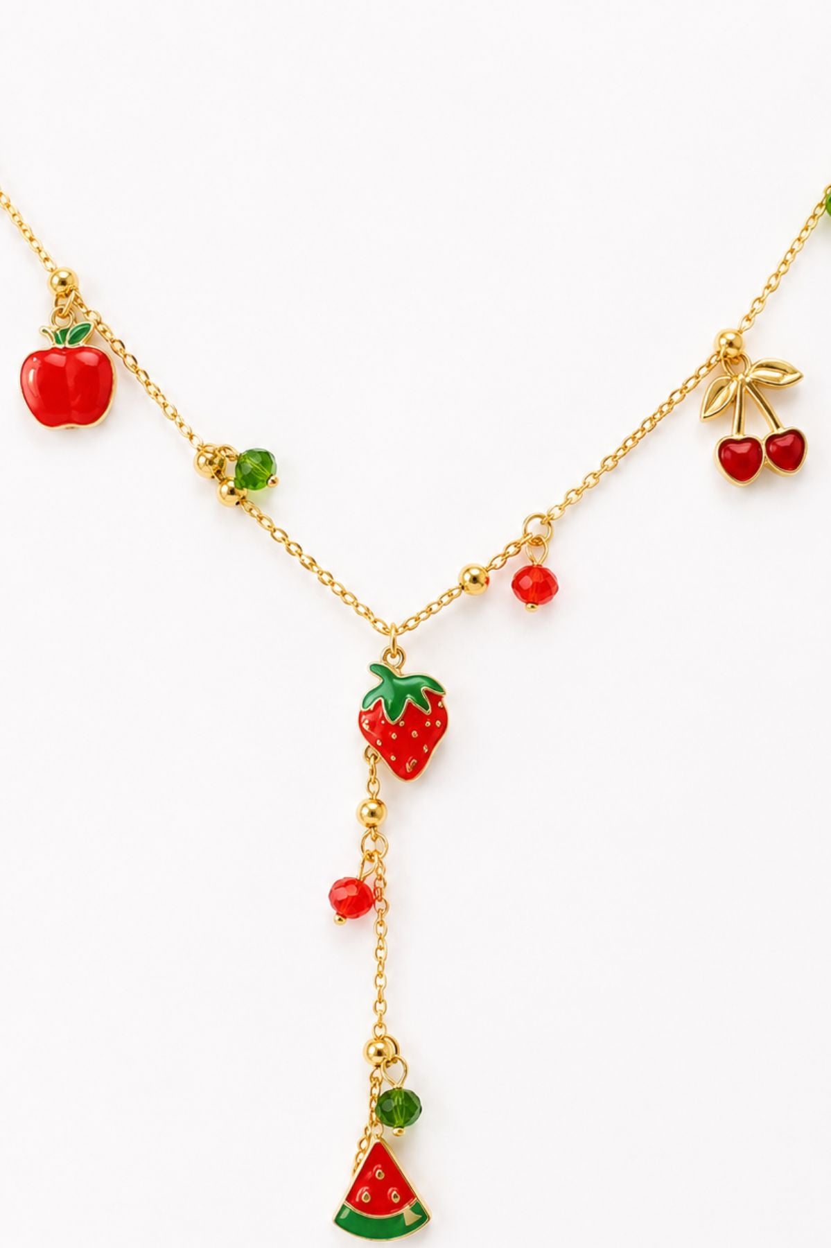Gold Fruit Charm Necklace Chain