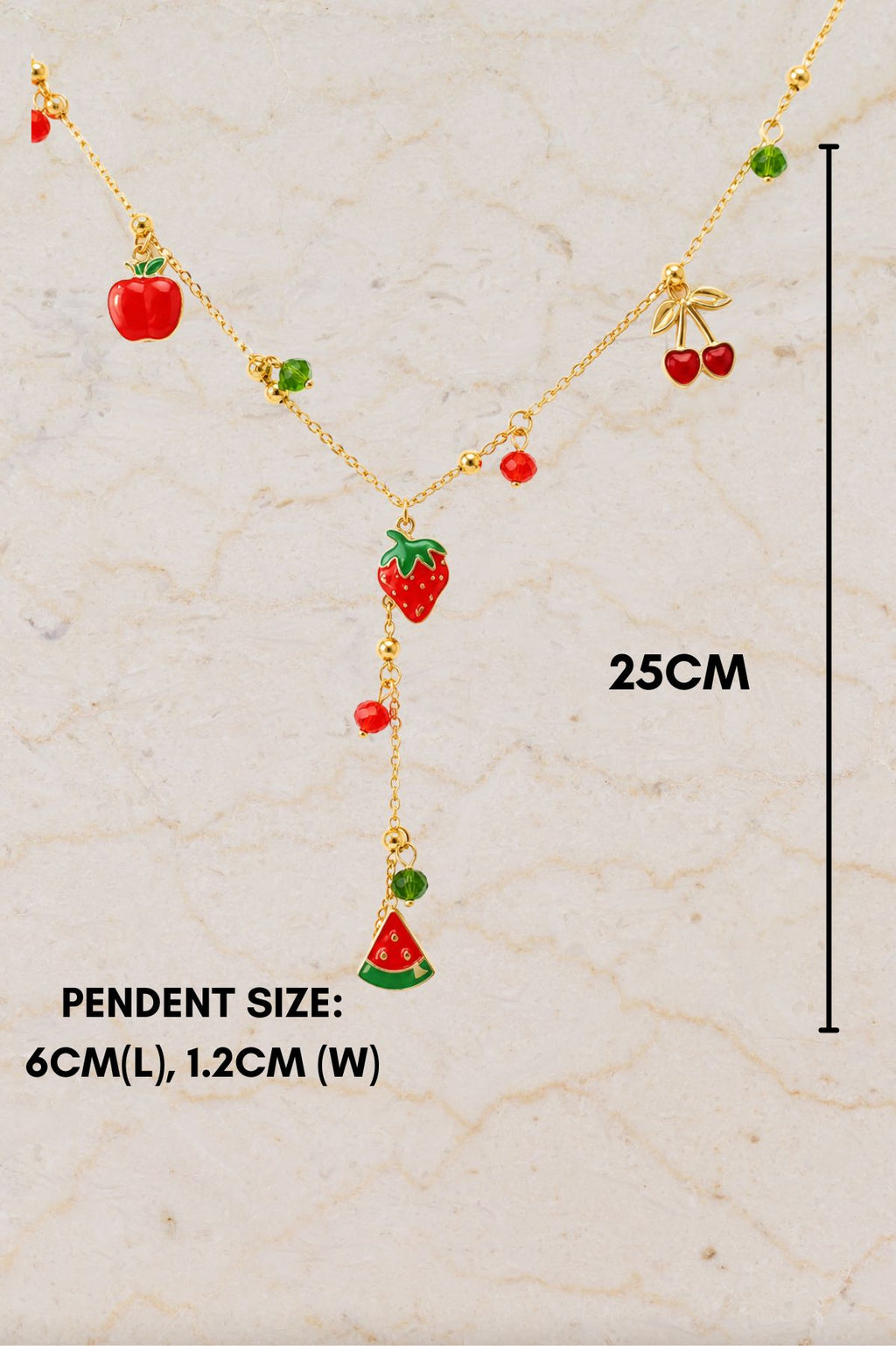 Gold Fruit Charm Necklace Chain