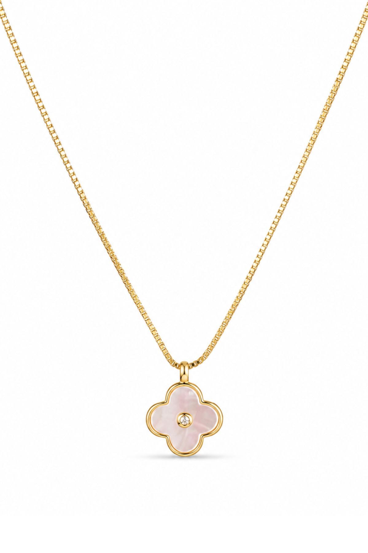Gold Four-Leaf Clover Pendant Chain