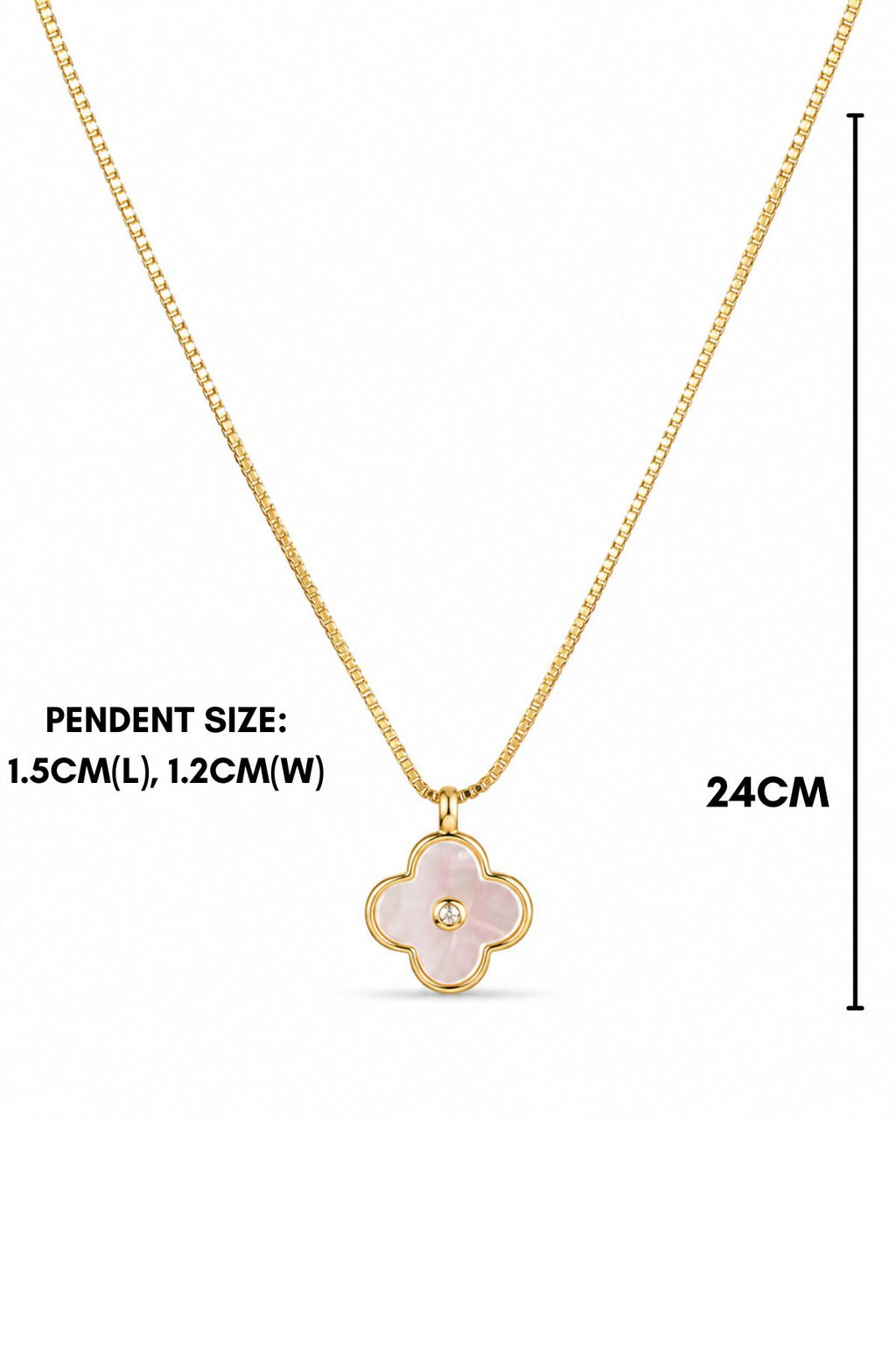 Gold Four-Leaf Clover Pendant Chain