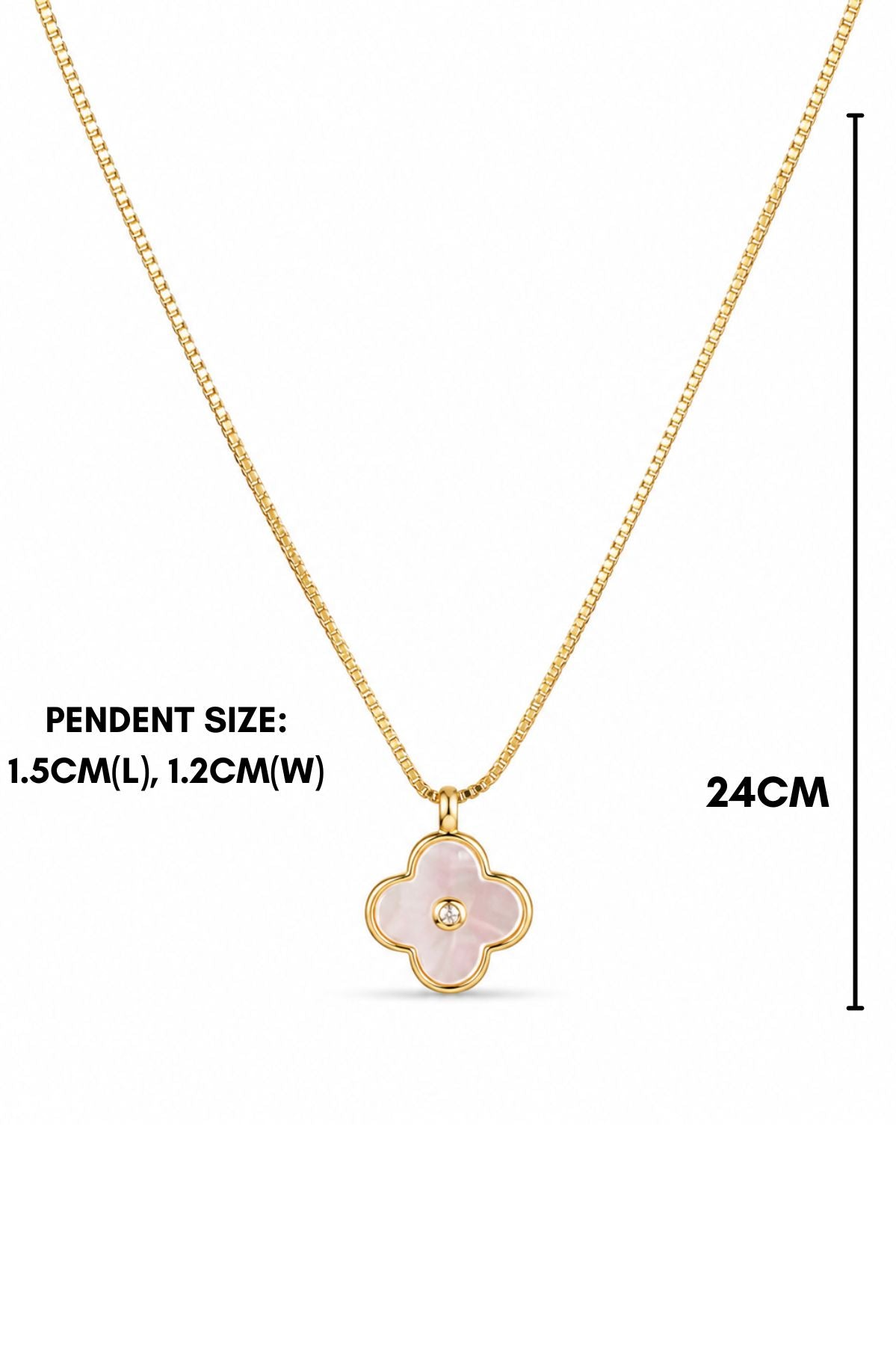 Gold Four-Leaf Clover Pendant Chain