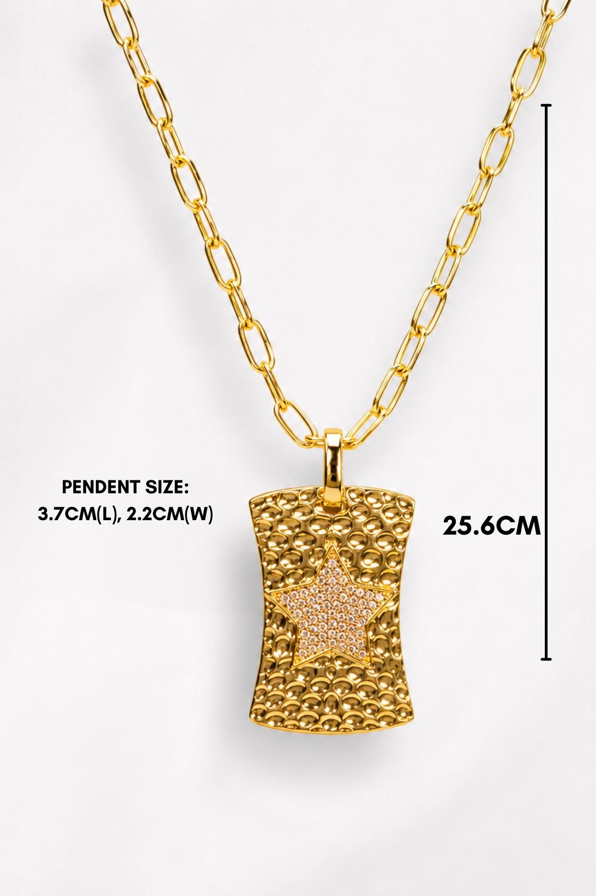 Clear Stone Star Rectangular Pendant Chain