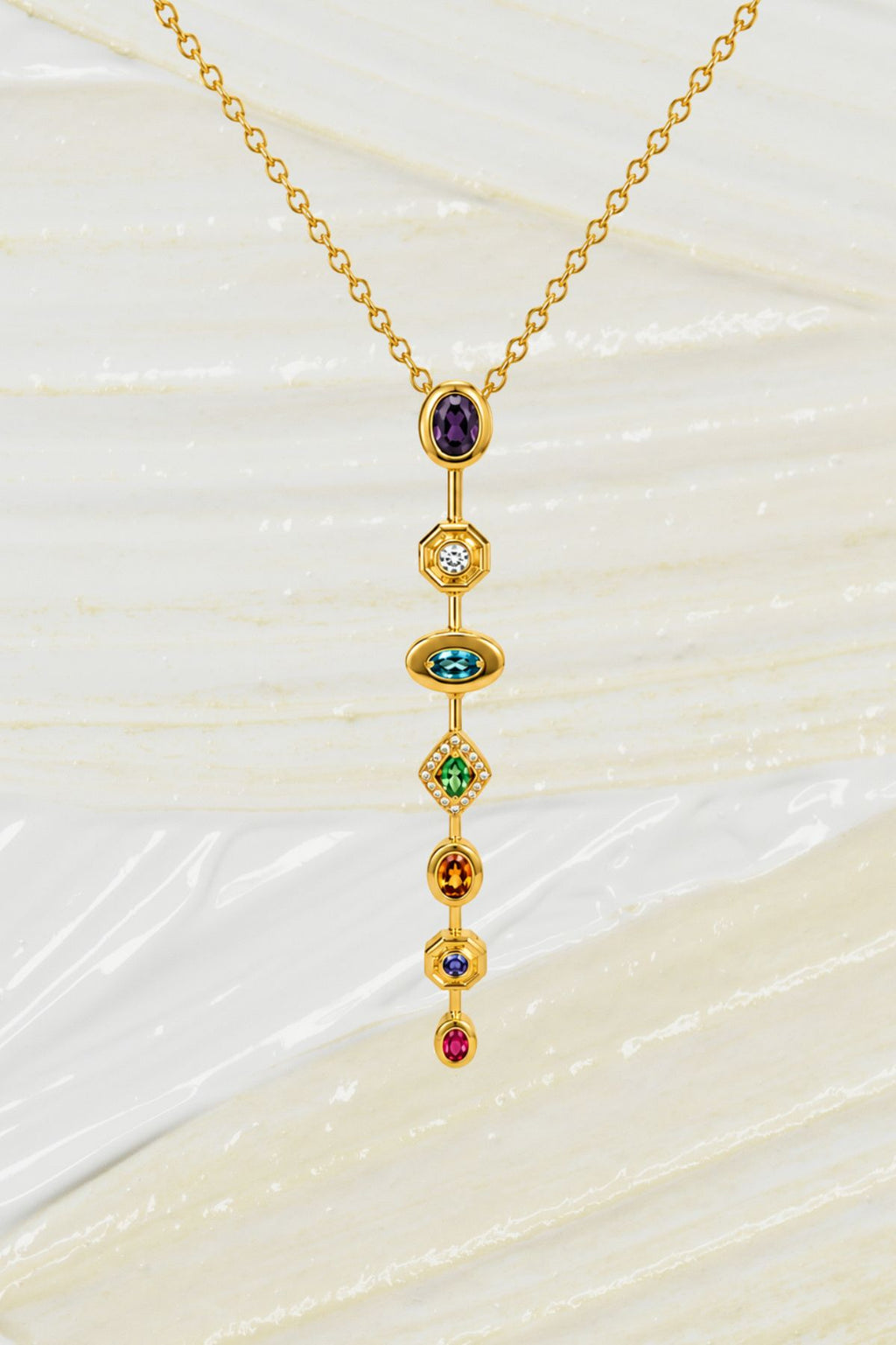 Gold Stones Studded Statement Chain