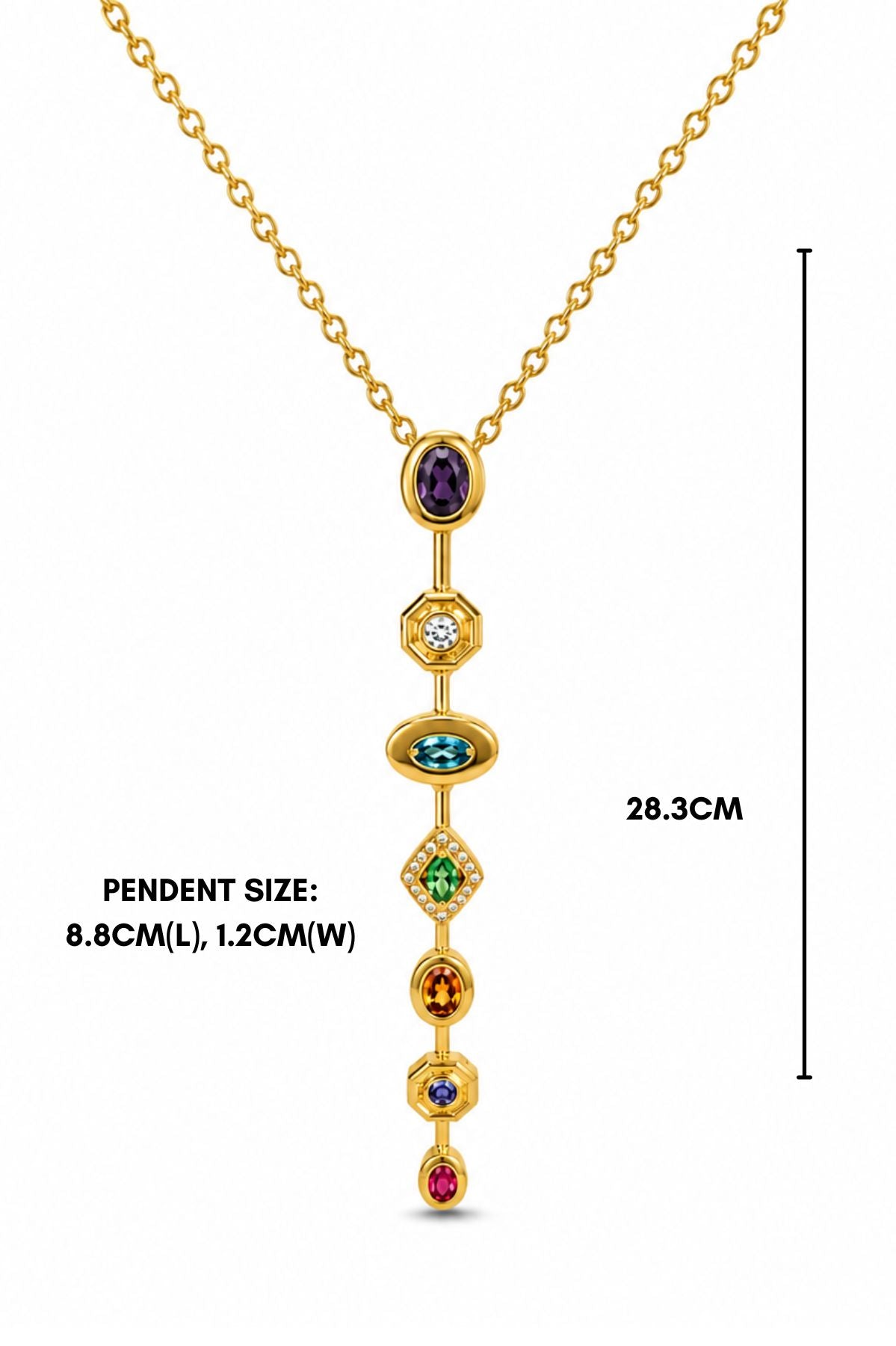 Gold Stones Studded Statement Chain