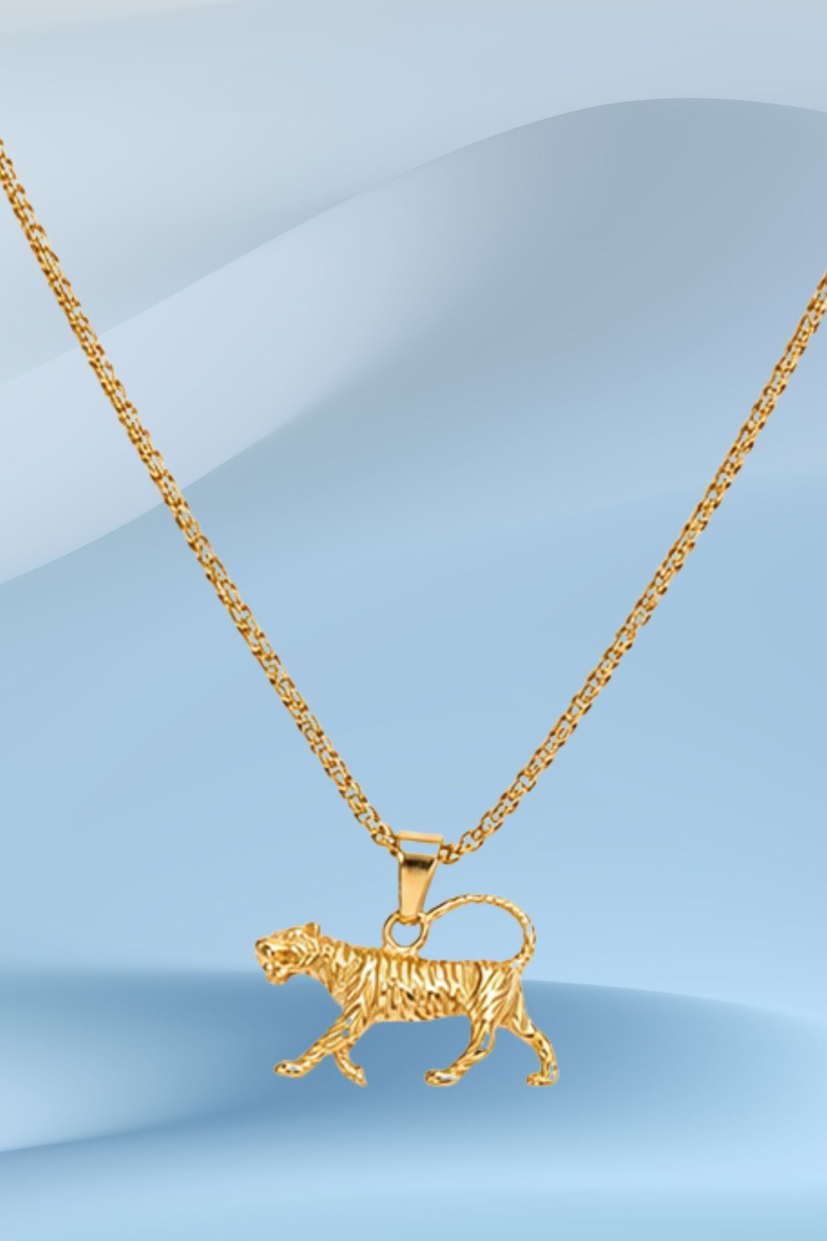 Gold Tiger Pendant Chain