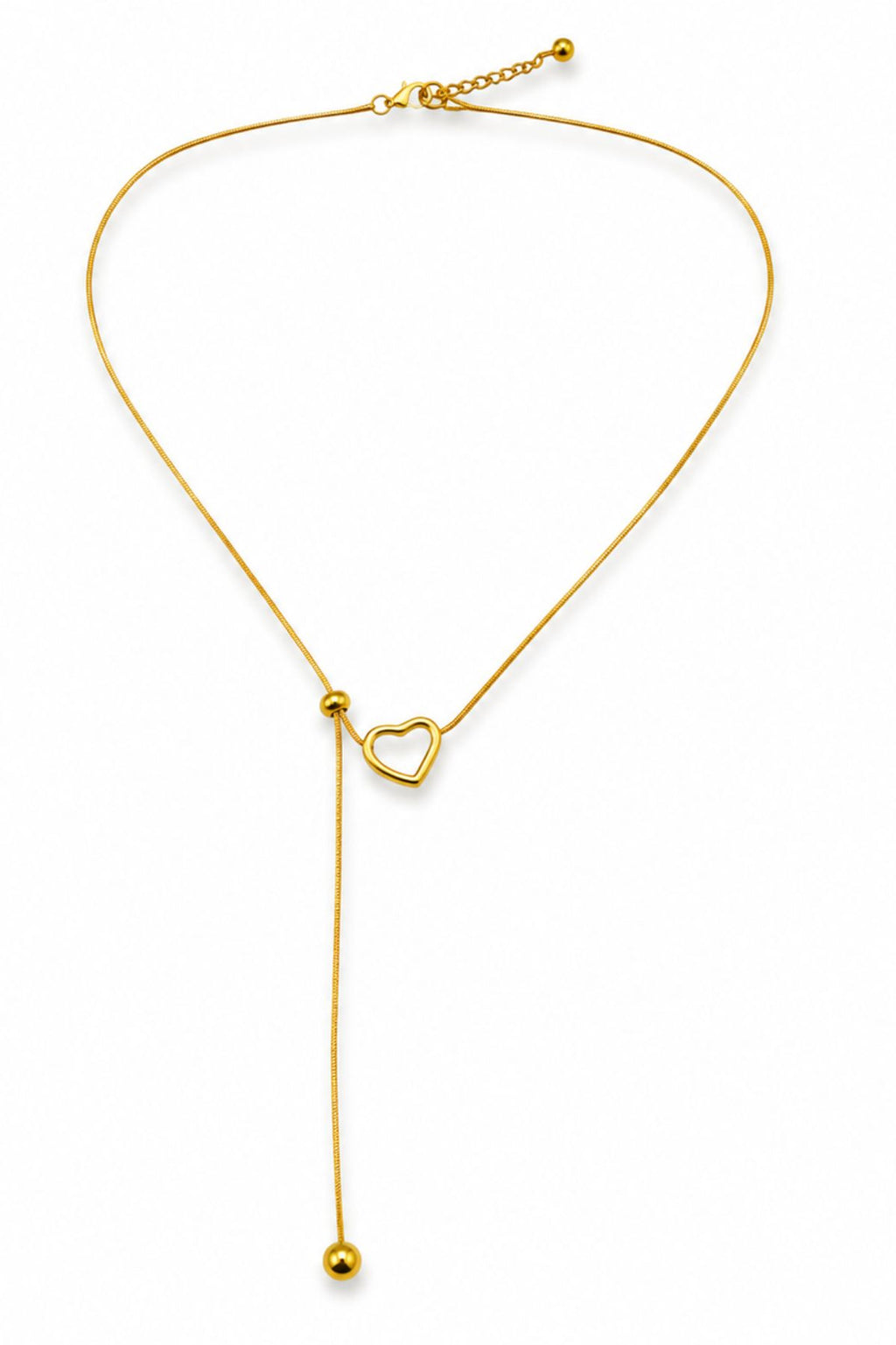 Heart Pendant with Adjustable Closure Chain