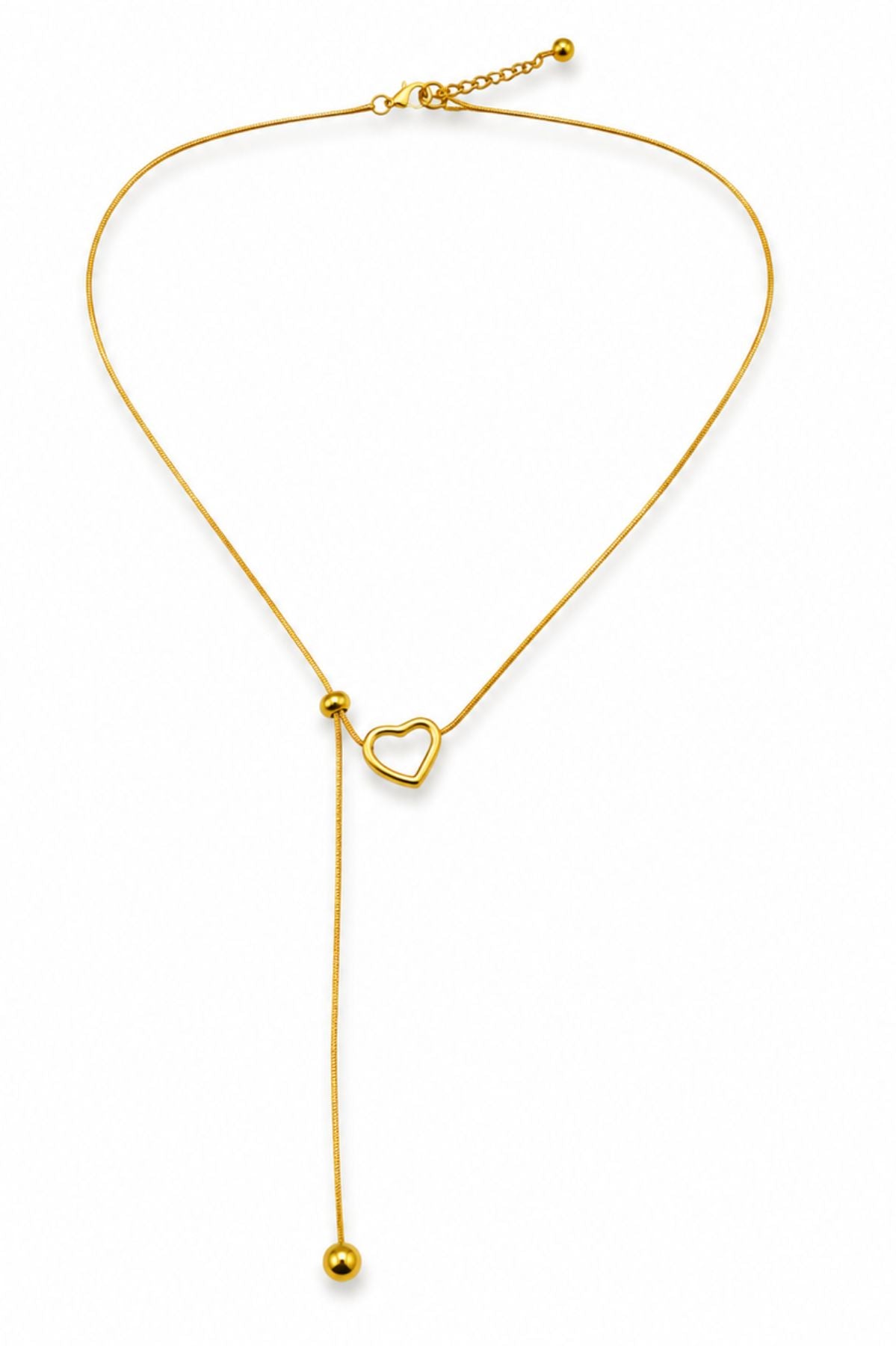 Heart Pendant with Adjustable Closure Chain