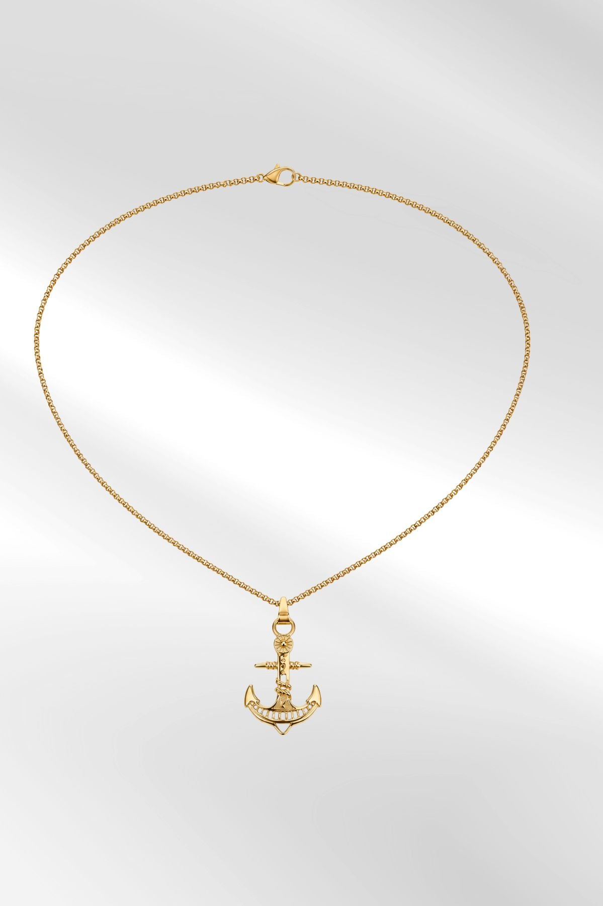 Gold Anchor Pendant Chain