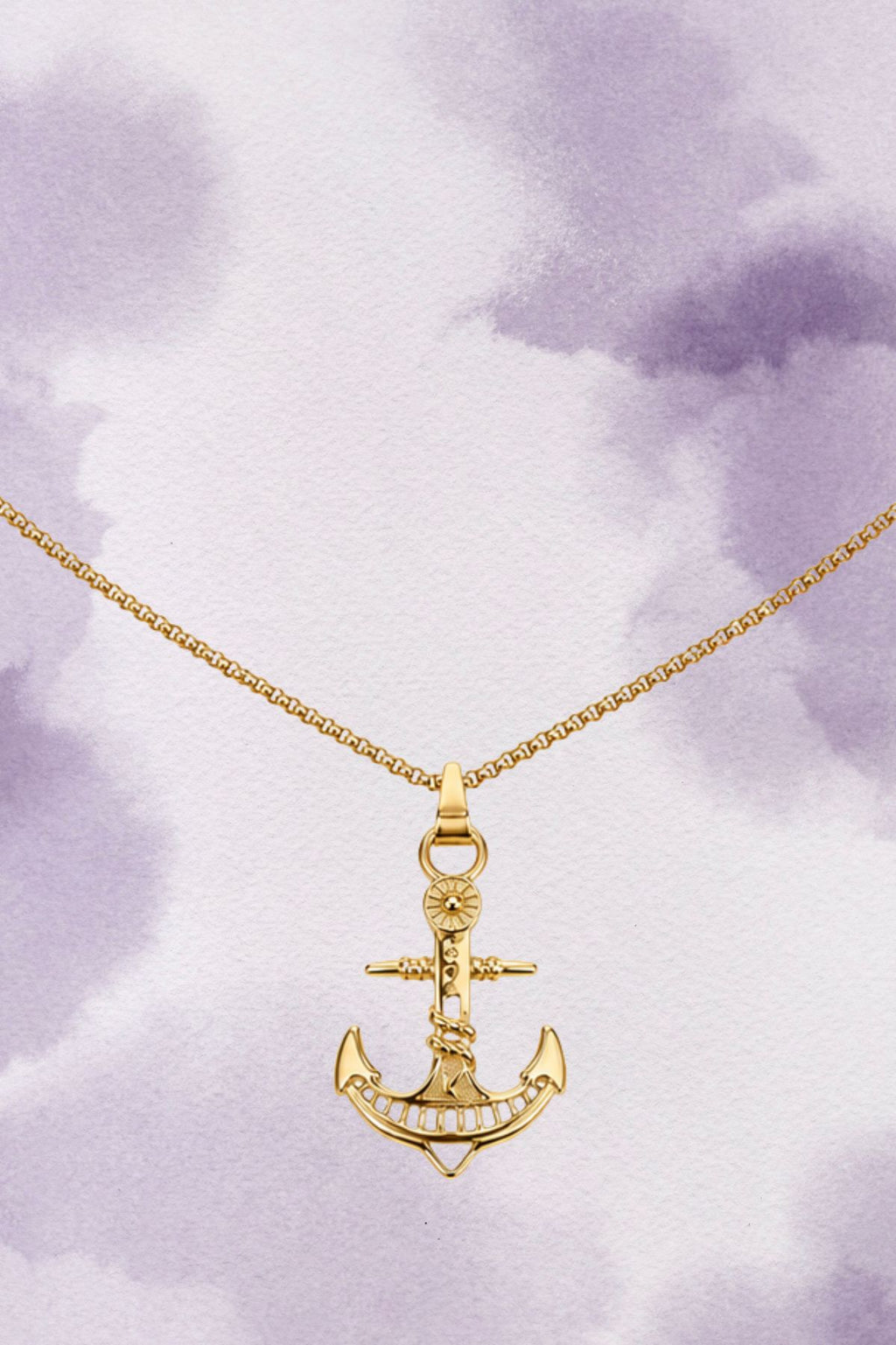 Gold Anchor Pendant Chain