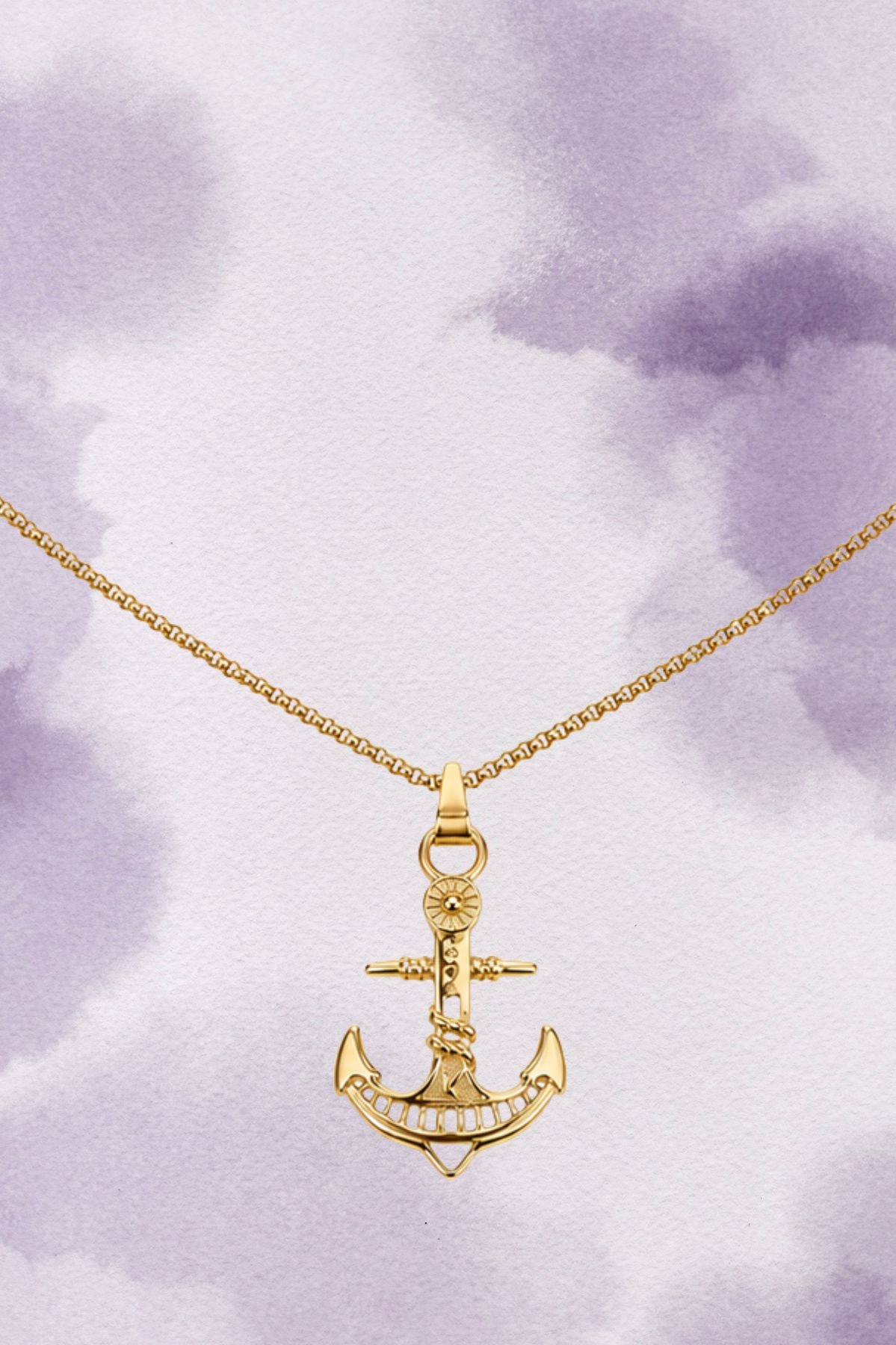 Gold Anchor Pendant Chain