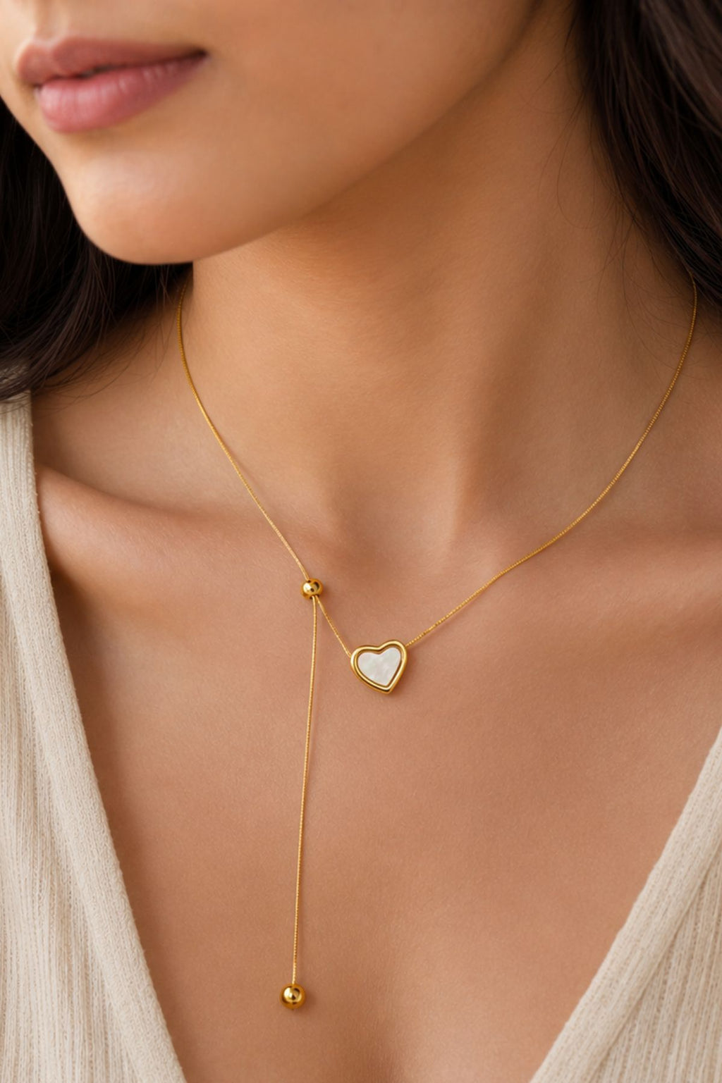 Heart Pendant with Adjustable Closure Chain