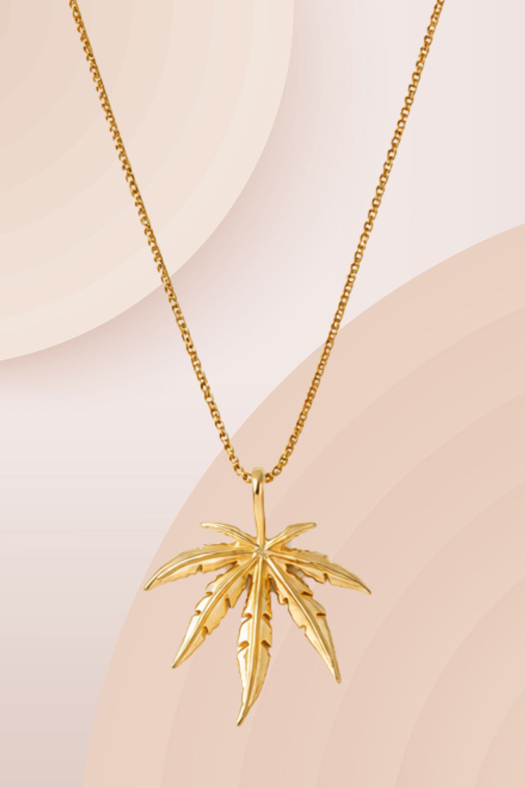 Gold Cannabis Leaf Pendant Chain