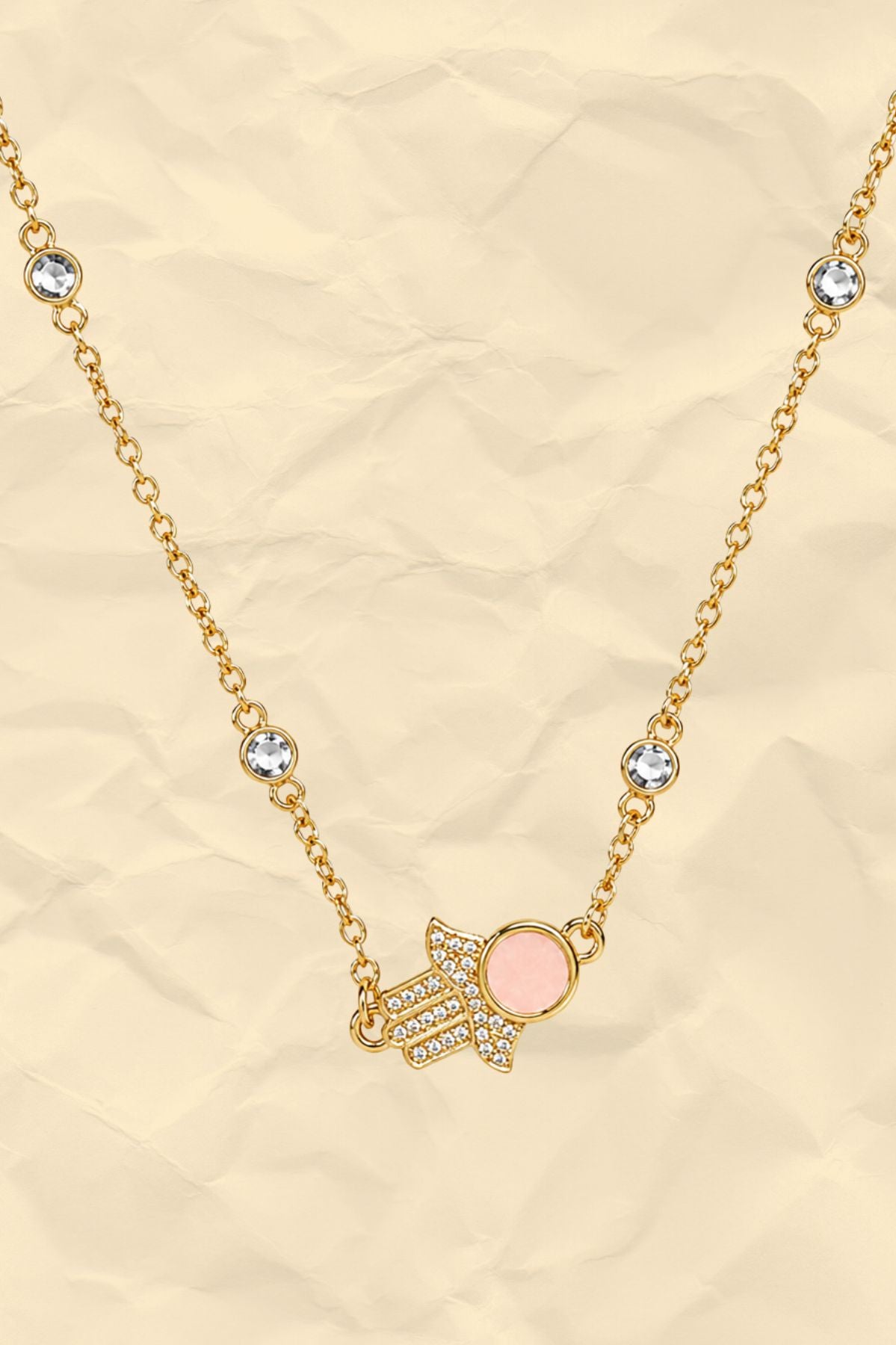 Gold Hamsa Hand Pendant Necklace