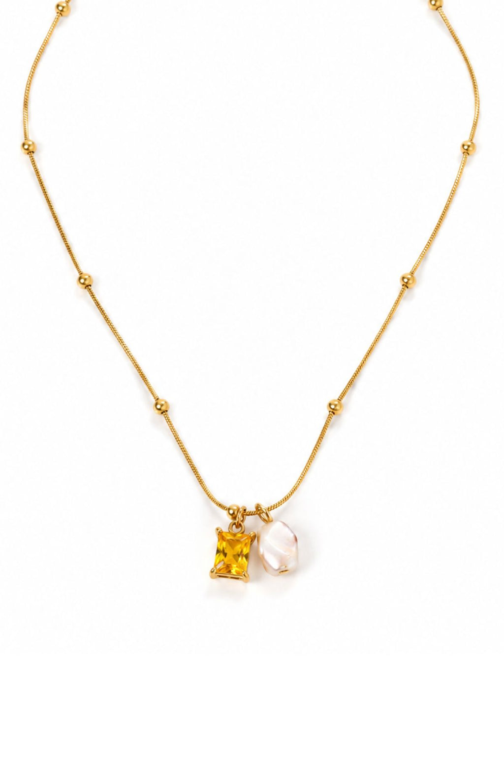 Raw Citrine Pendant Chain