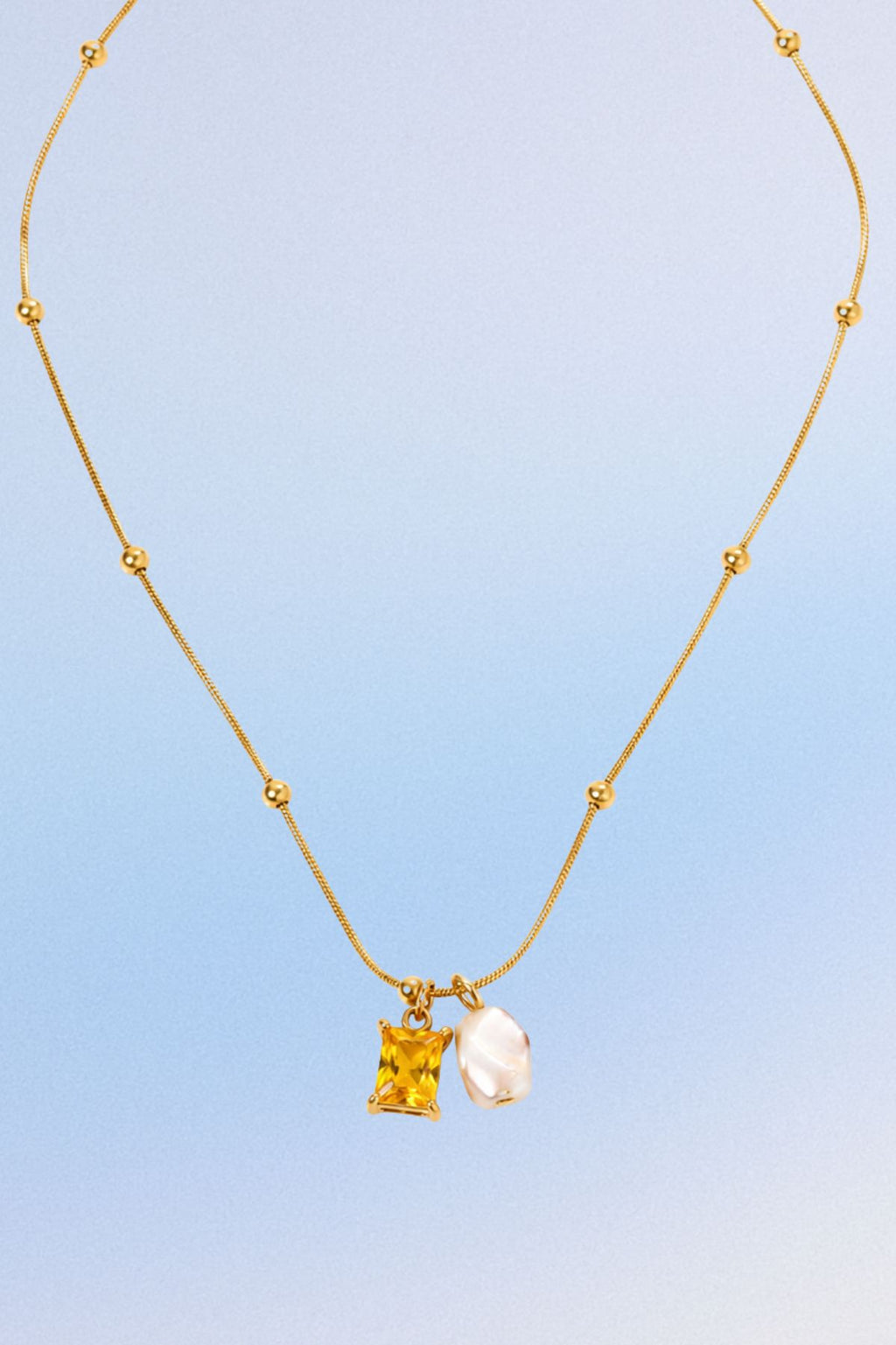 Raw Citrine Pendant Chain