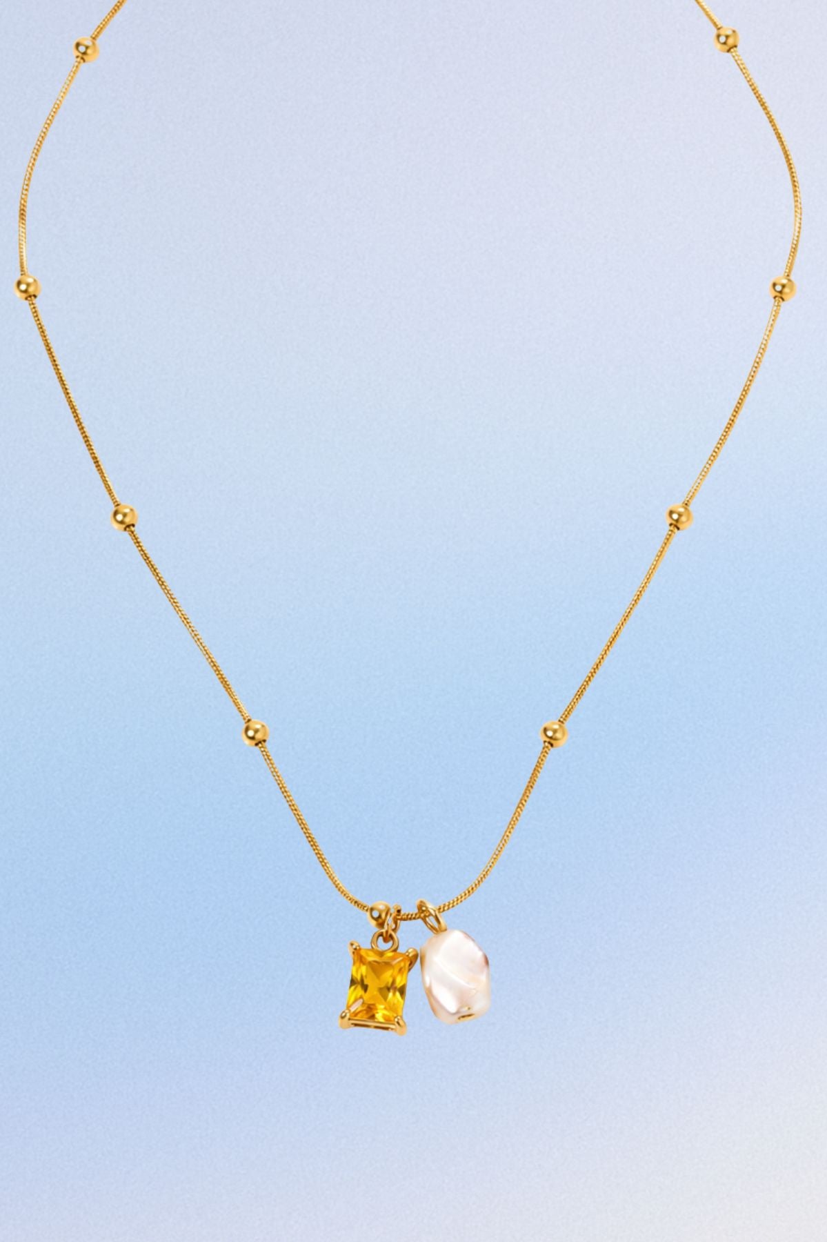 Raw Citrine Pendant Chain