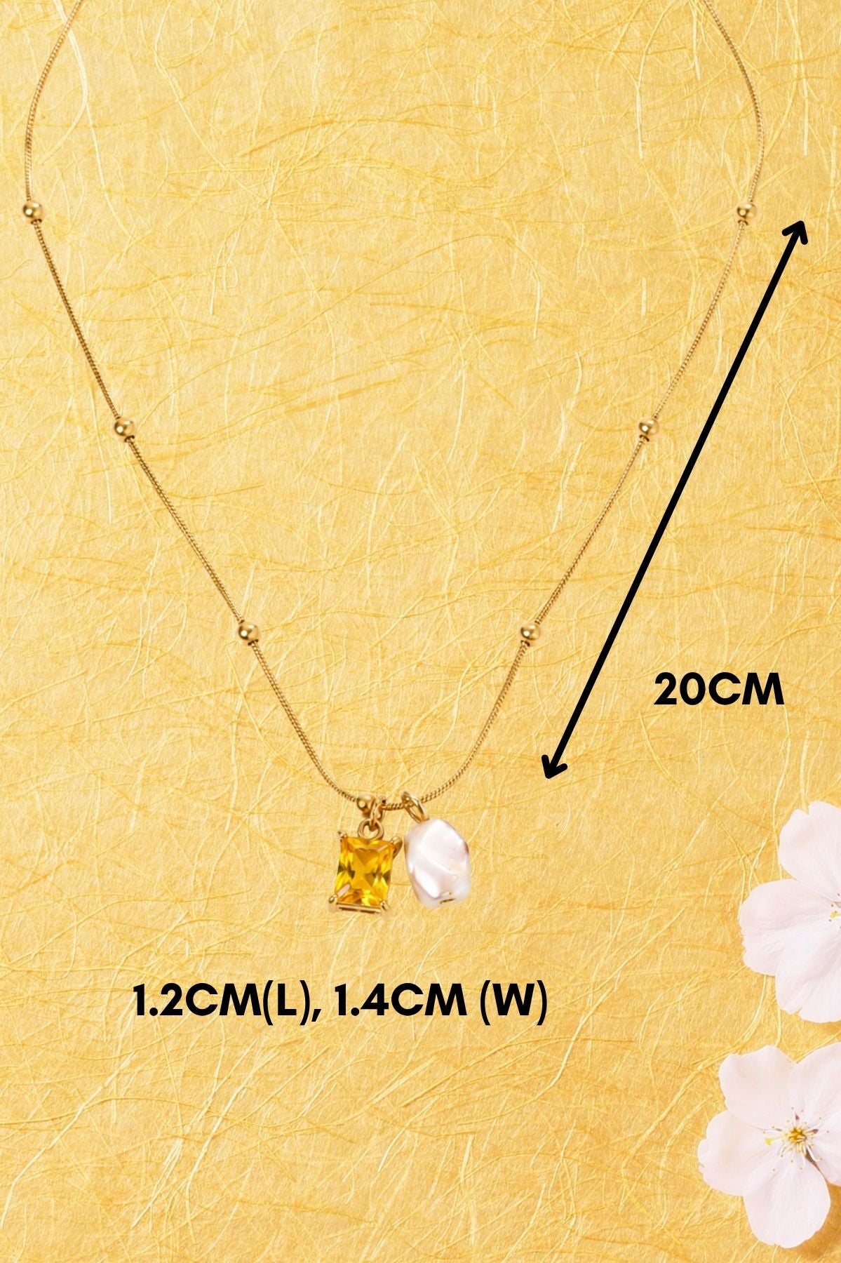 Raw Citrine Pendant Chain