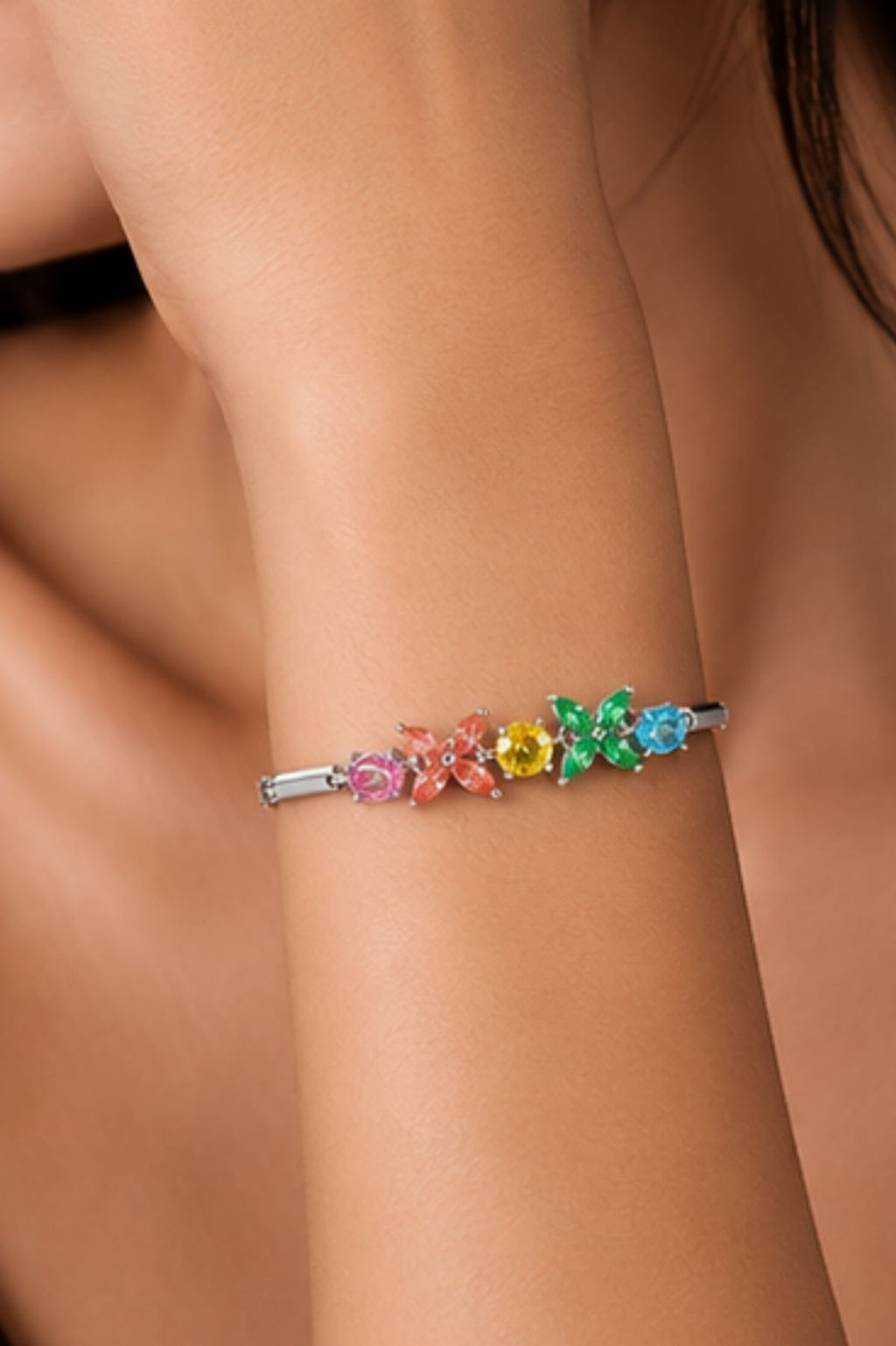 Floral Multi Coloured Bracelet