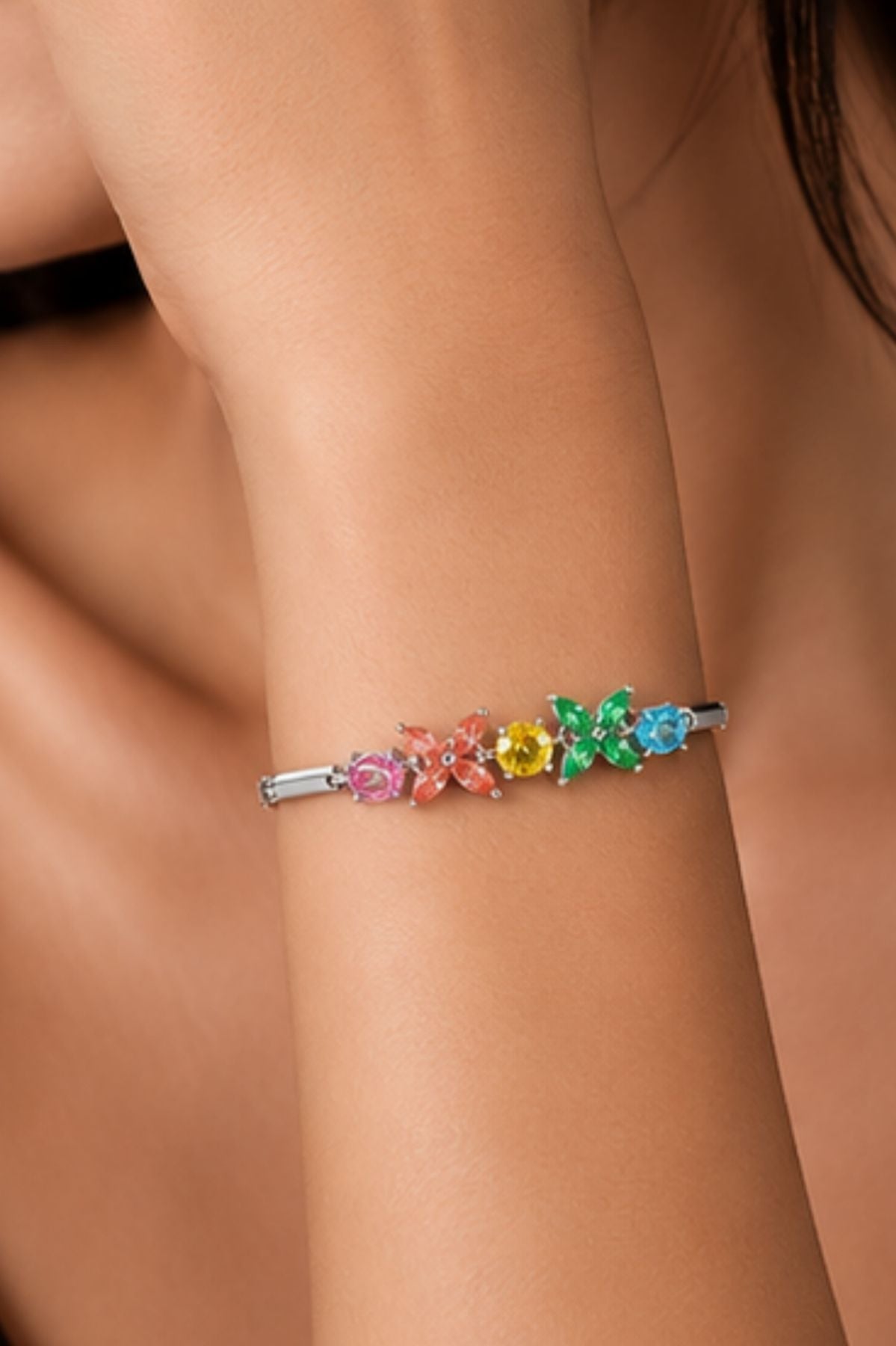 Floral Multi Coloured Bracelet