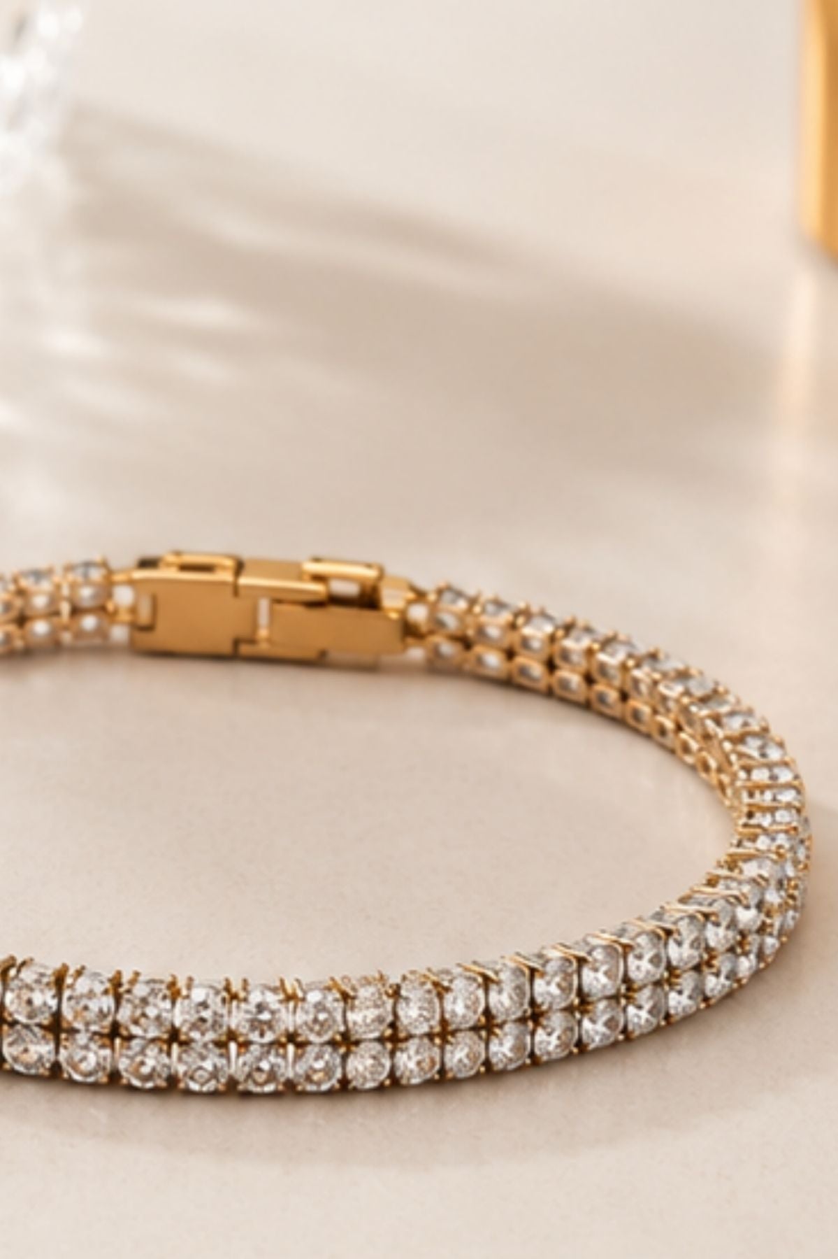 Gold-Toned Two-Row Tennis Bracelet