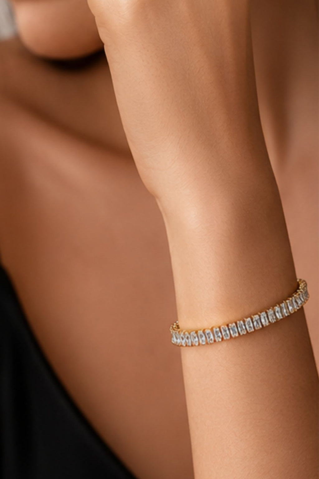 Gold-Plated Tennis CZ Bracelet