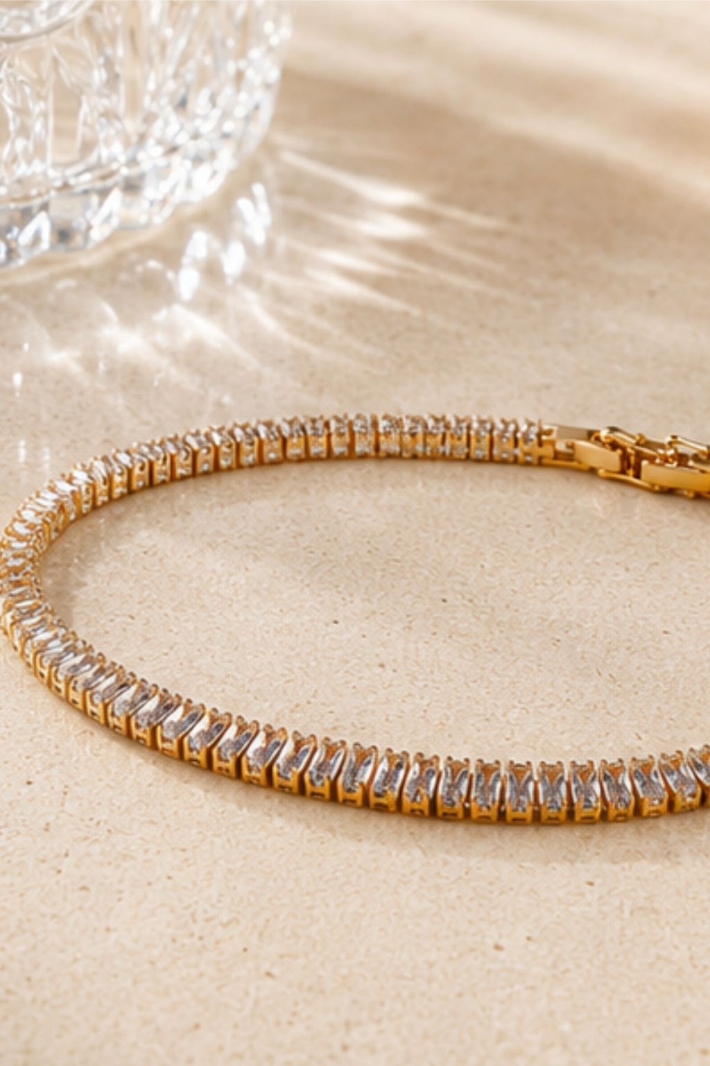 Gold-Plated Tennis CZ Bracelet