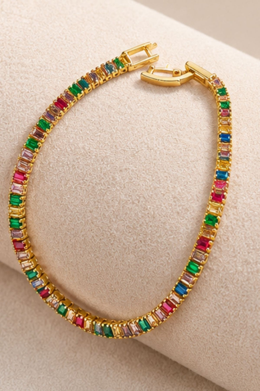 Multi-Colored Gemstone Tennis Bracelet