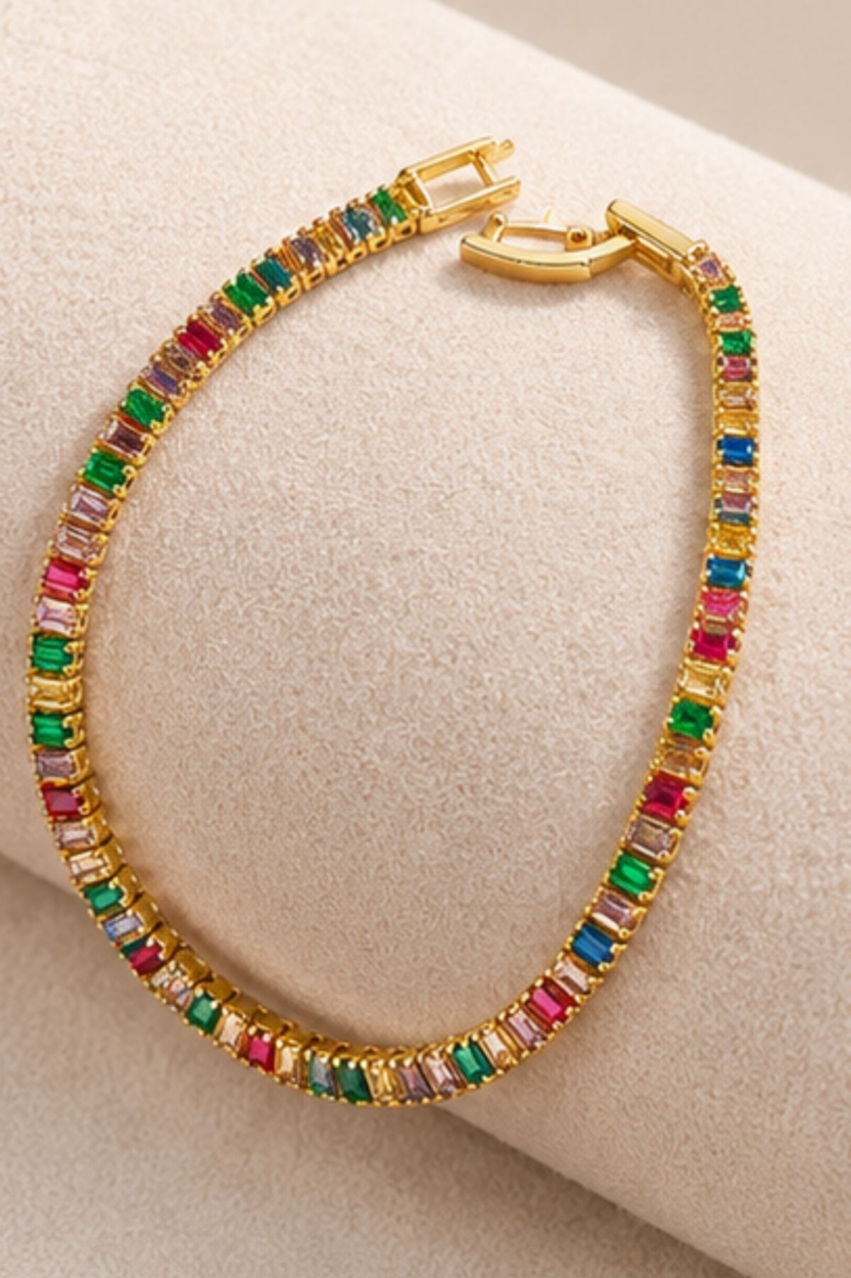 Multi-Colored Gemstone Tennis Bracelet