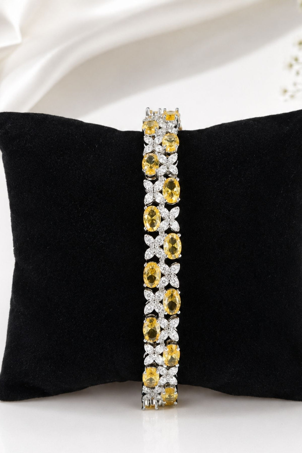 Canary Yellow & White Diamond Bracelet