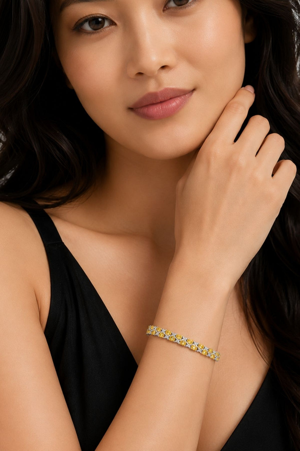 Canary Yellow & White Diamond Bracelet