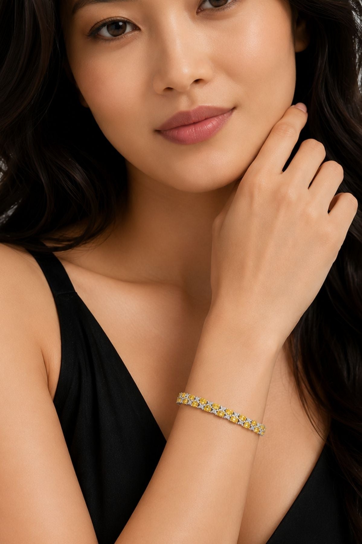 Canary Yellow & White Diamond Bracelet